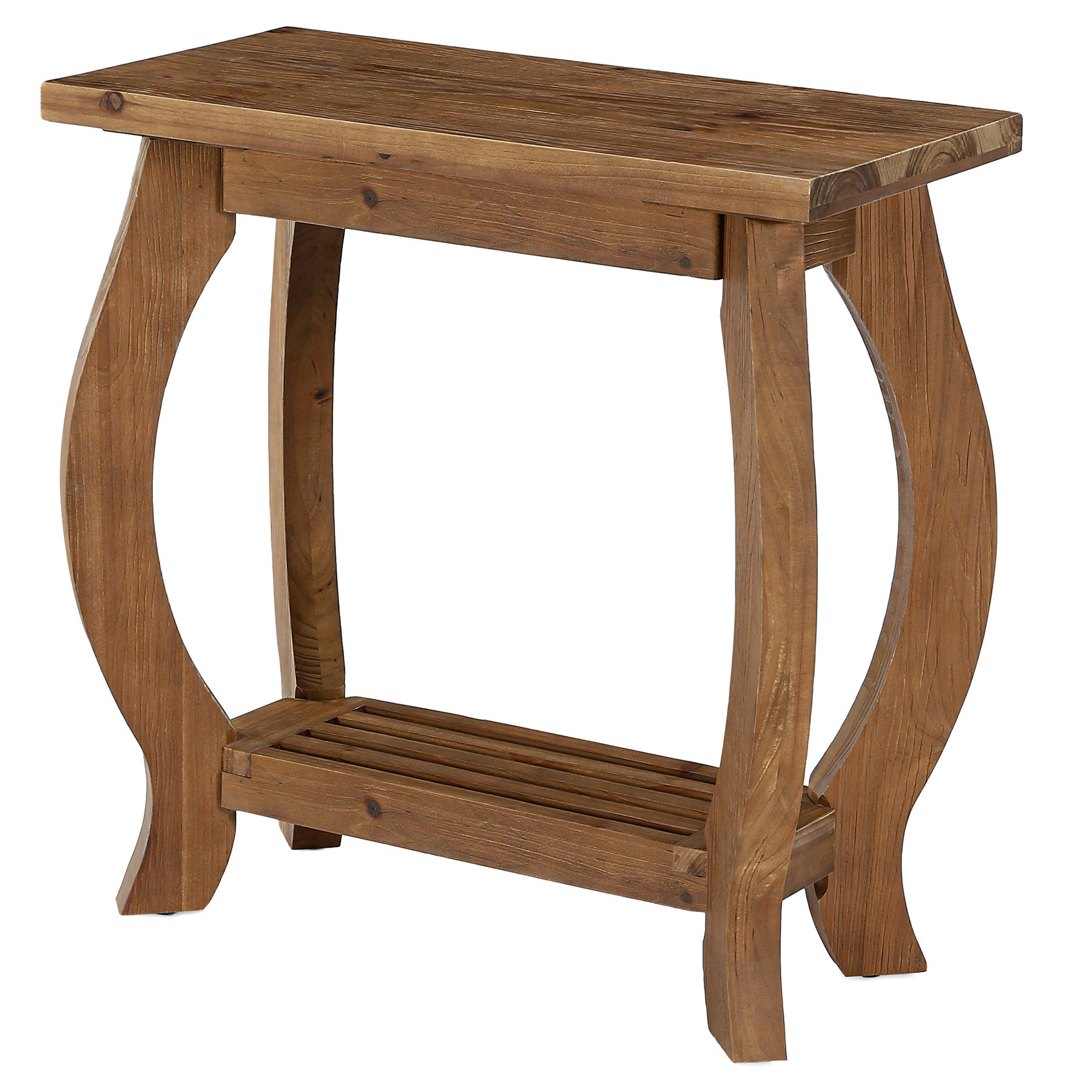Tribesigns 23.6 Inch Narrow Side Table with Curved Legs, Solid Wood End Table for Small Spaces