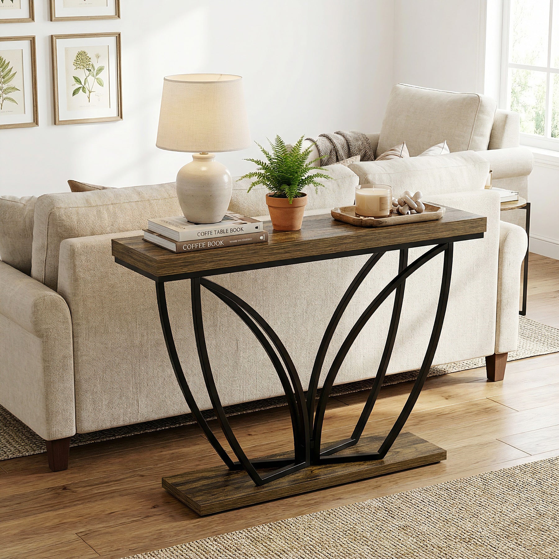 Tribesigns 41.24"  Console Table, Industrial Sofa Table for Living Room and Entryway