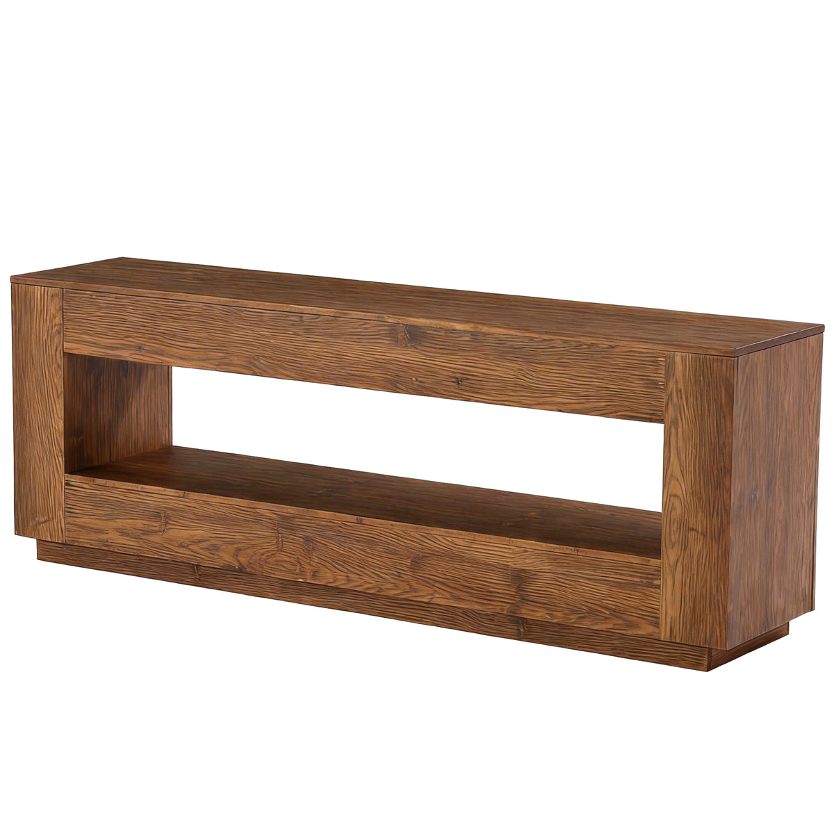 Tribesigns 70.86 Inch Solid Wood TV Stand with 2-Tier Storage Shelf, Extra Long Media Console for Living Room
