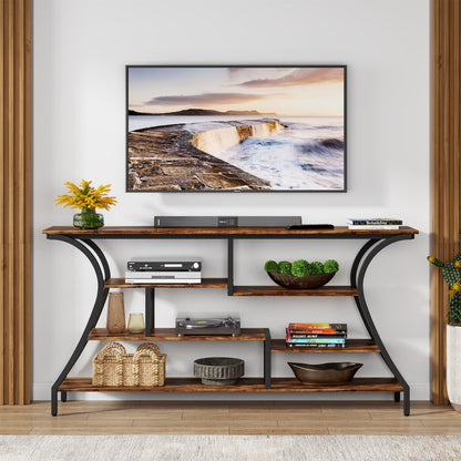 Industrial Console Table, 70.9" Extra Long Entryway Table with Storage Shelves Tribesigns