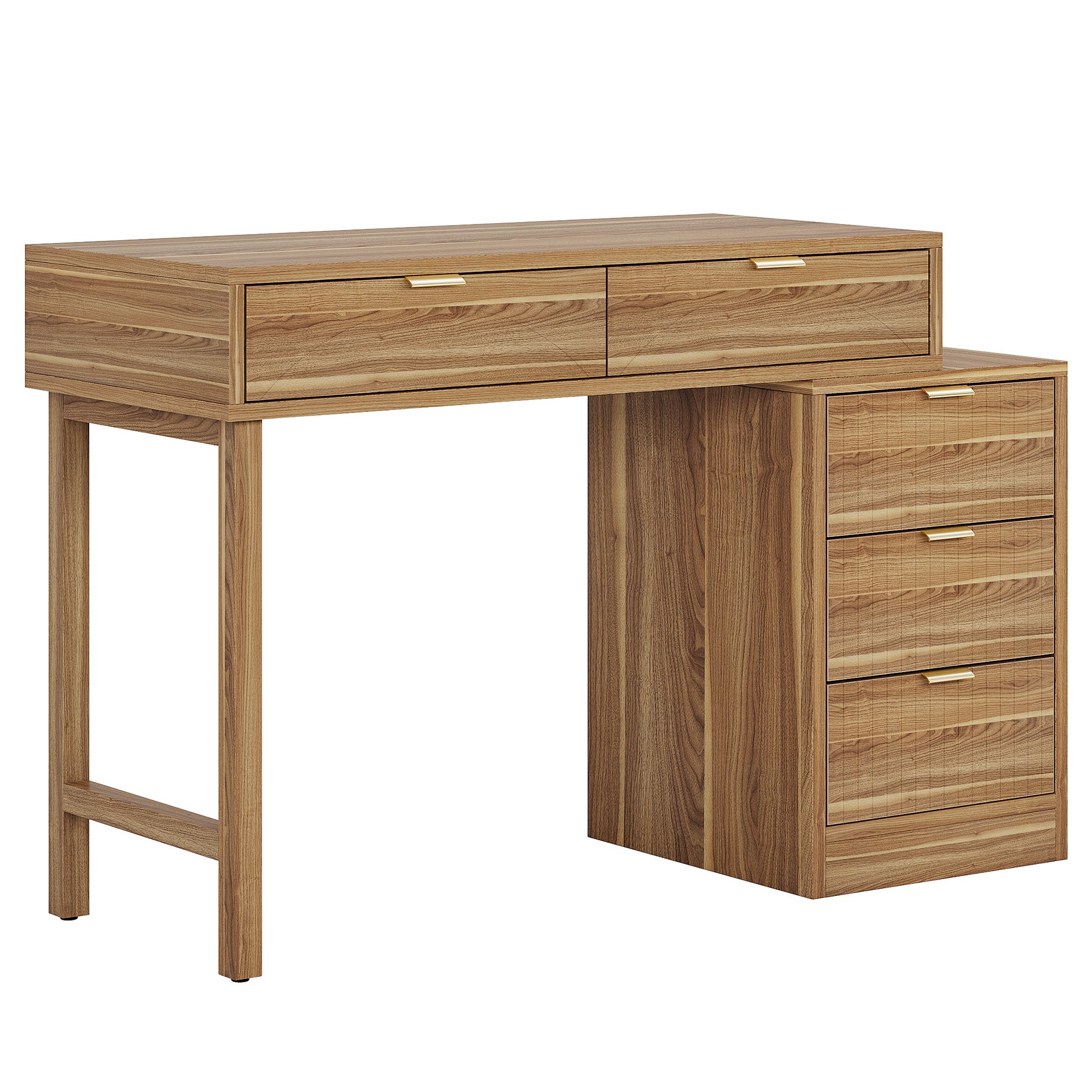 Makeup Vanity Desk with 5 Drawers, Reversible Dressing Table for Bedroom and Narrow Spaces (without mirror)