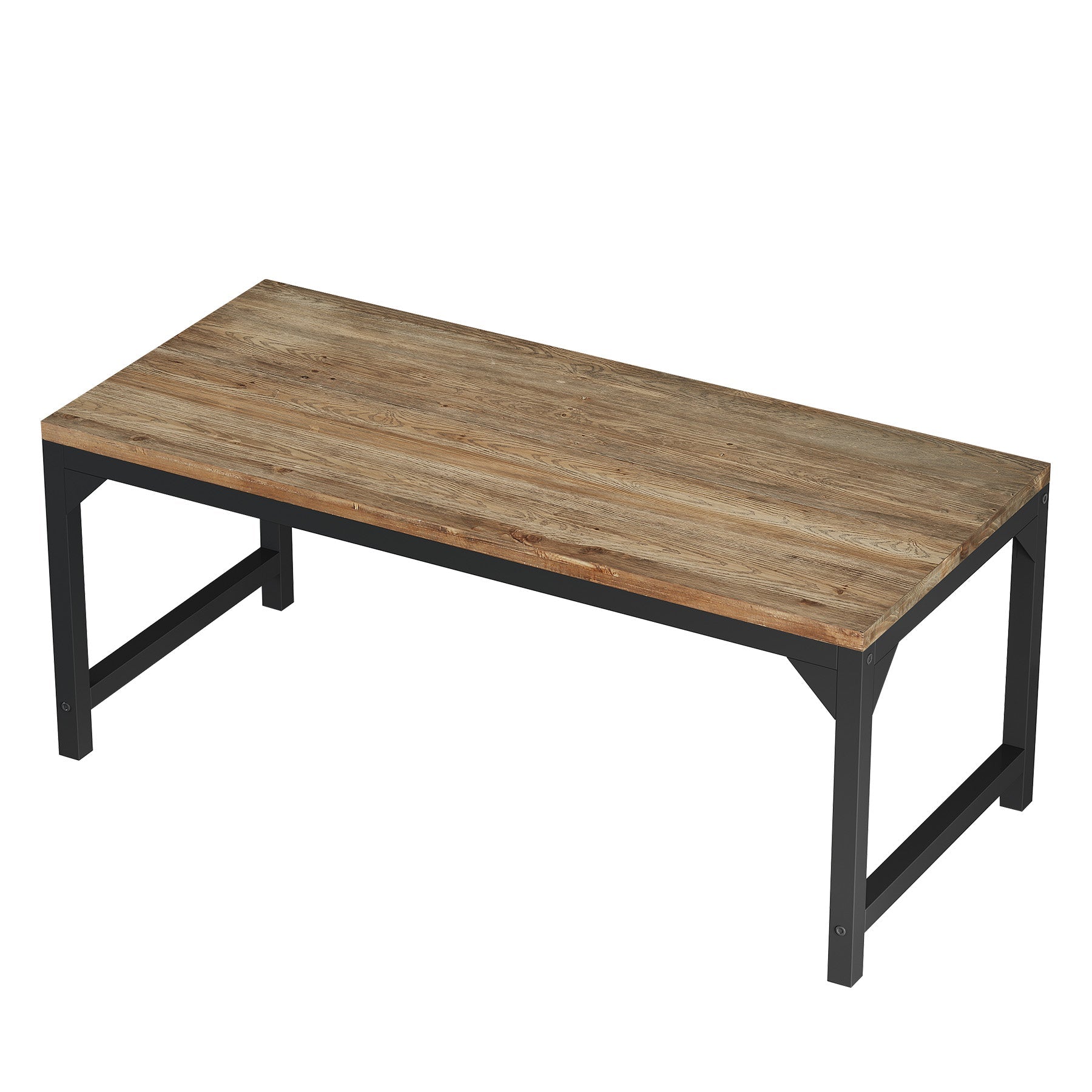 63-Inch Solid Wood Office Desk with Metal Frame and 800 lb Capacity, Heavy-Duty Computer Desk for Home Office