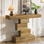 42" Console Table, Wood Sofa Table Accent Table with Geometric Base