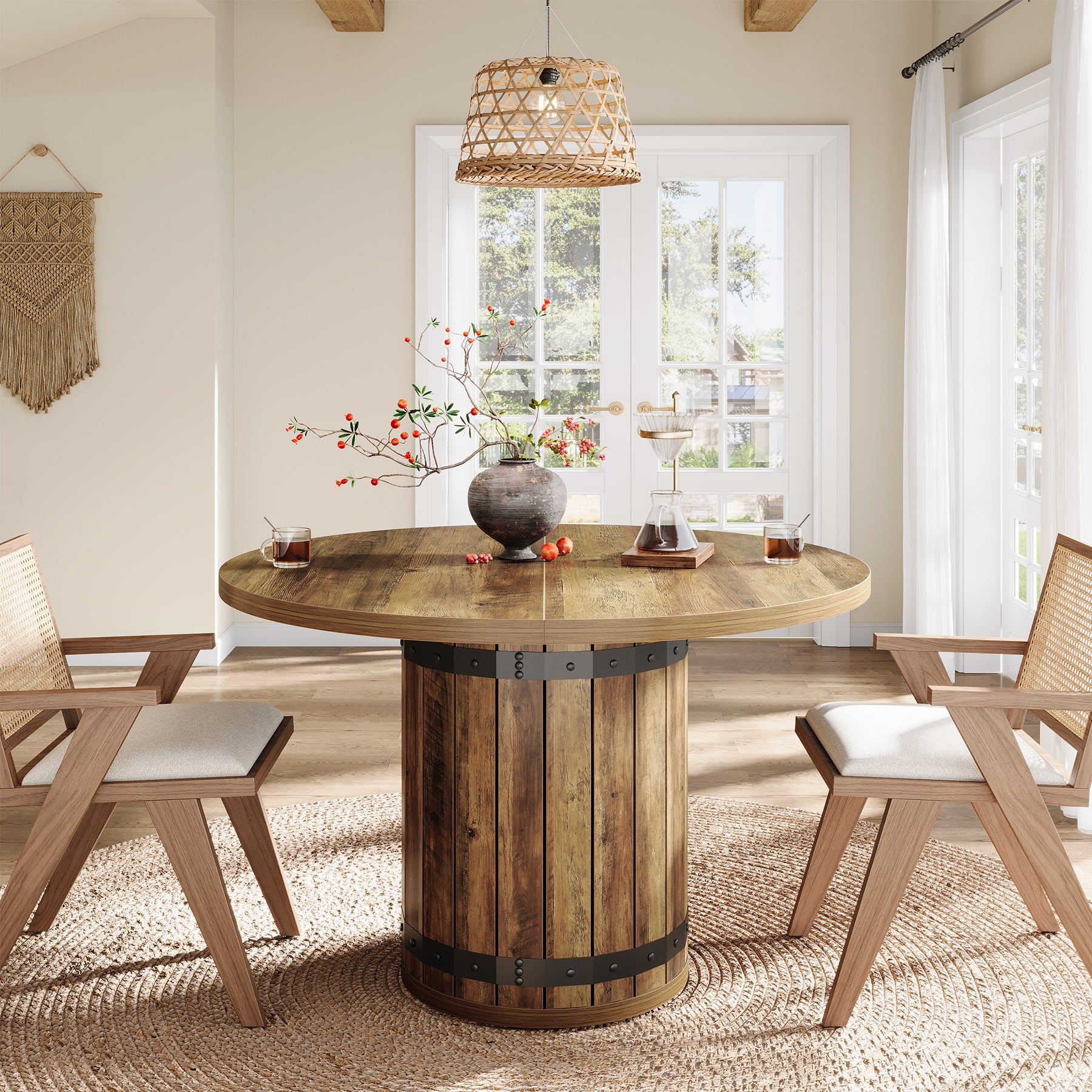 Tribesigns 39.37-Inch Round Dining Table, 4-Person Kitchen Table