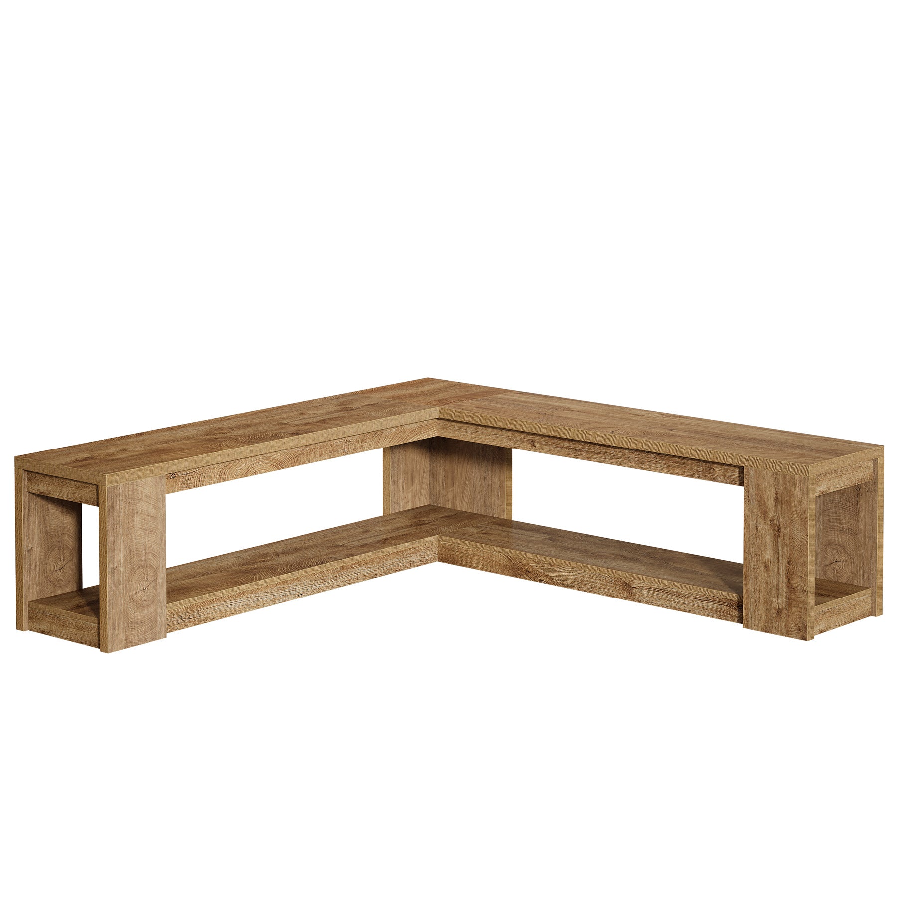 Tribesigns 61-Inch L-Shaped Shoe Bench with Storage, Farmhouse Corner Entryway Bench for Dining Room Living Room and Cloakroom