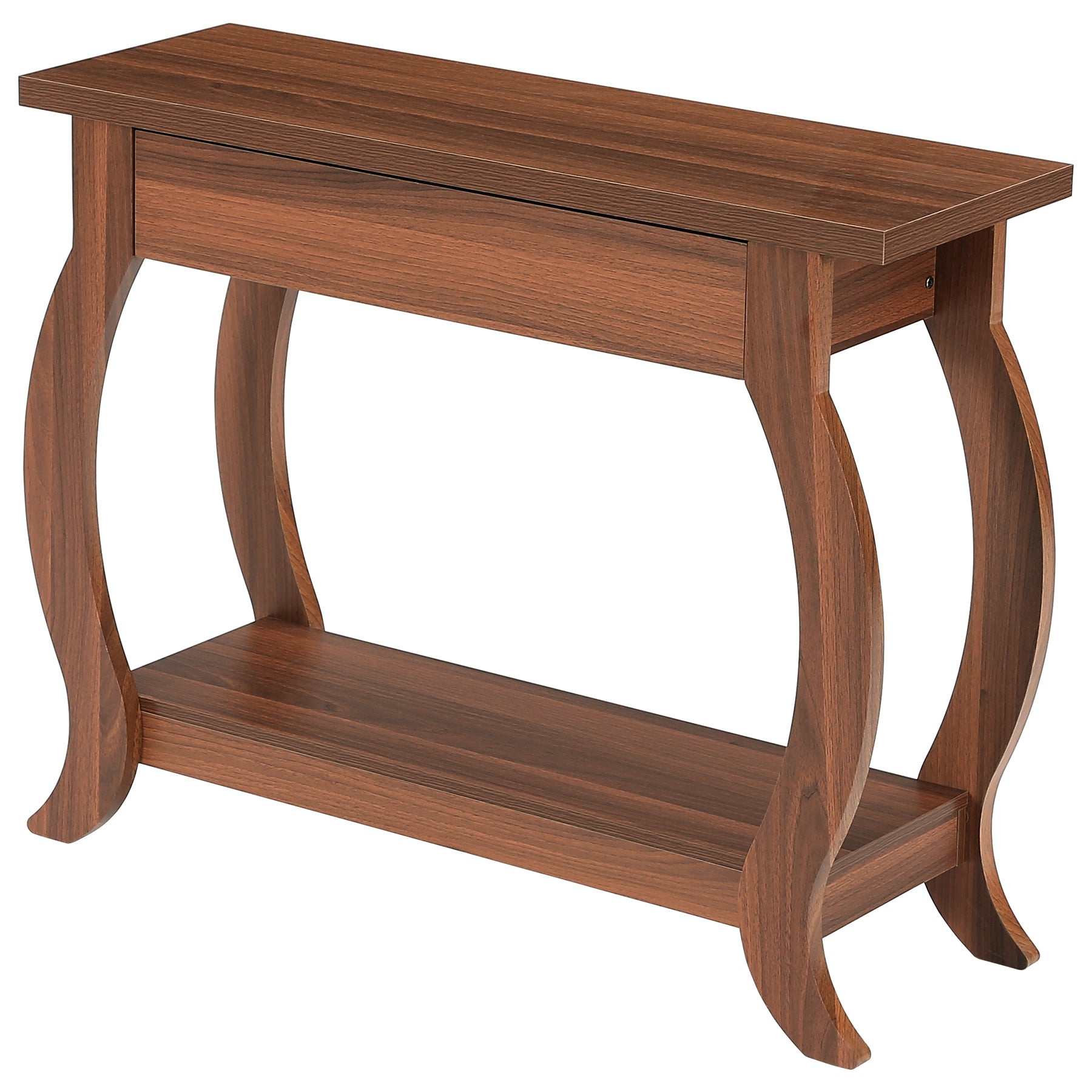 41.3-Inch Narrow Console Table with Drawer, Curved-Leg Hallway Table with Storage