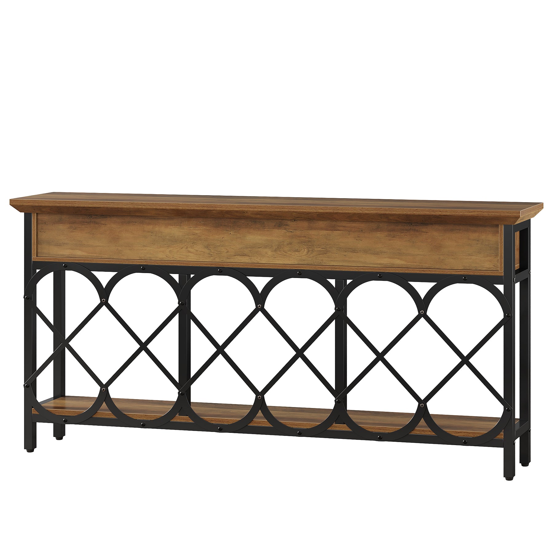 Tribesigns 70.86-Inch Extra Long Console Table with 3 Drawers and Storage Shelf, Industrial Narrow Sofa Table for Living Room Entryway and Hallway