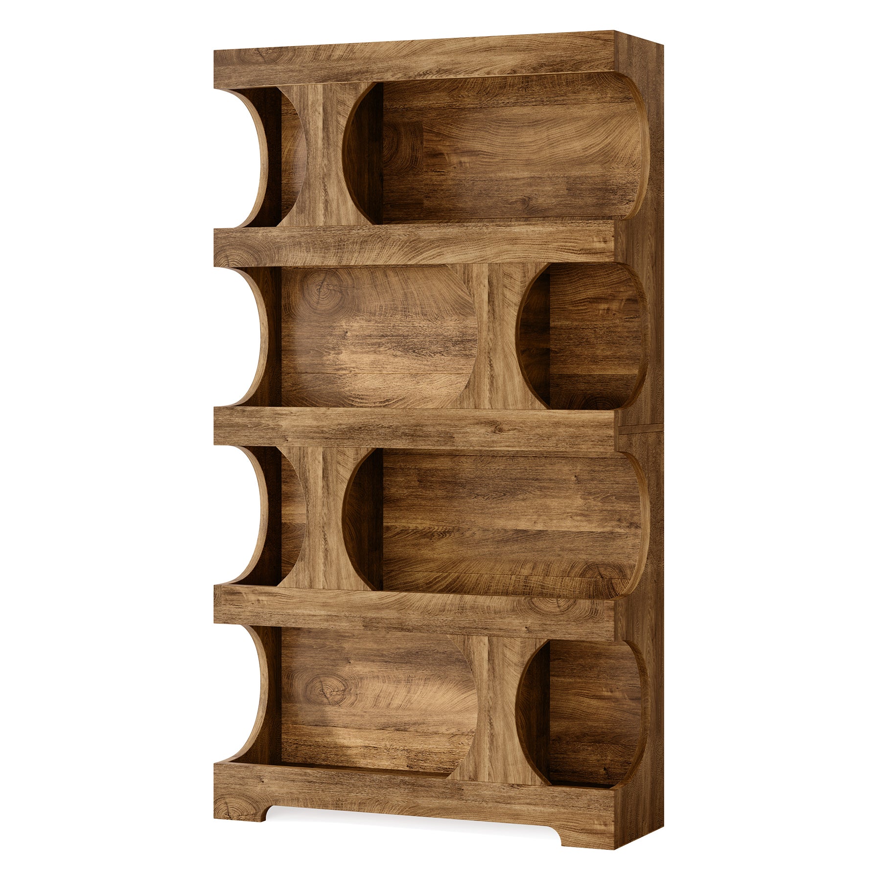 Tribesigns 71-Inch Tall S-Shaped Bookshelf, 4-Tier Wood Display Shelf for Living Room Office