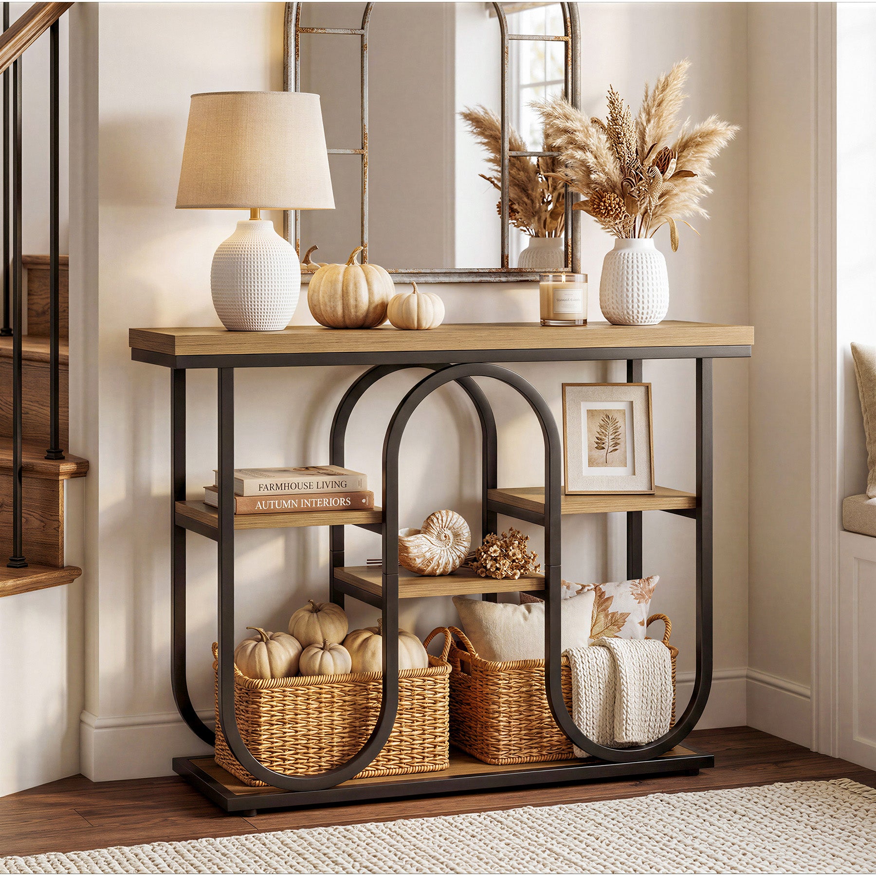 Tribesigns 39.4" Console Table, 4-Tier Industrial Sofa Table for Entryway