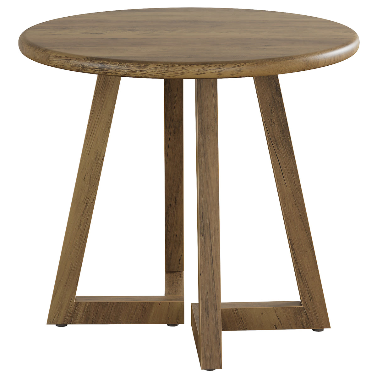 Tribesigns Compact Round Dining Table, 31.5-Inch Kitchen Table for Small Spaces in Warm Brown Finish