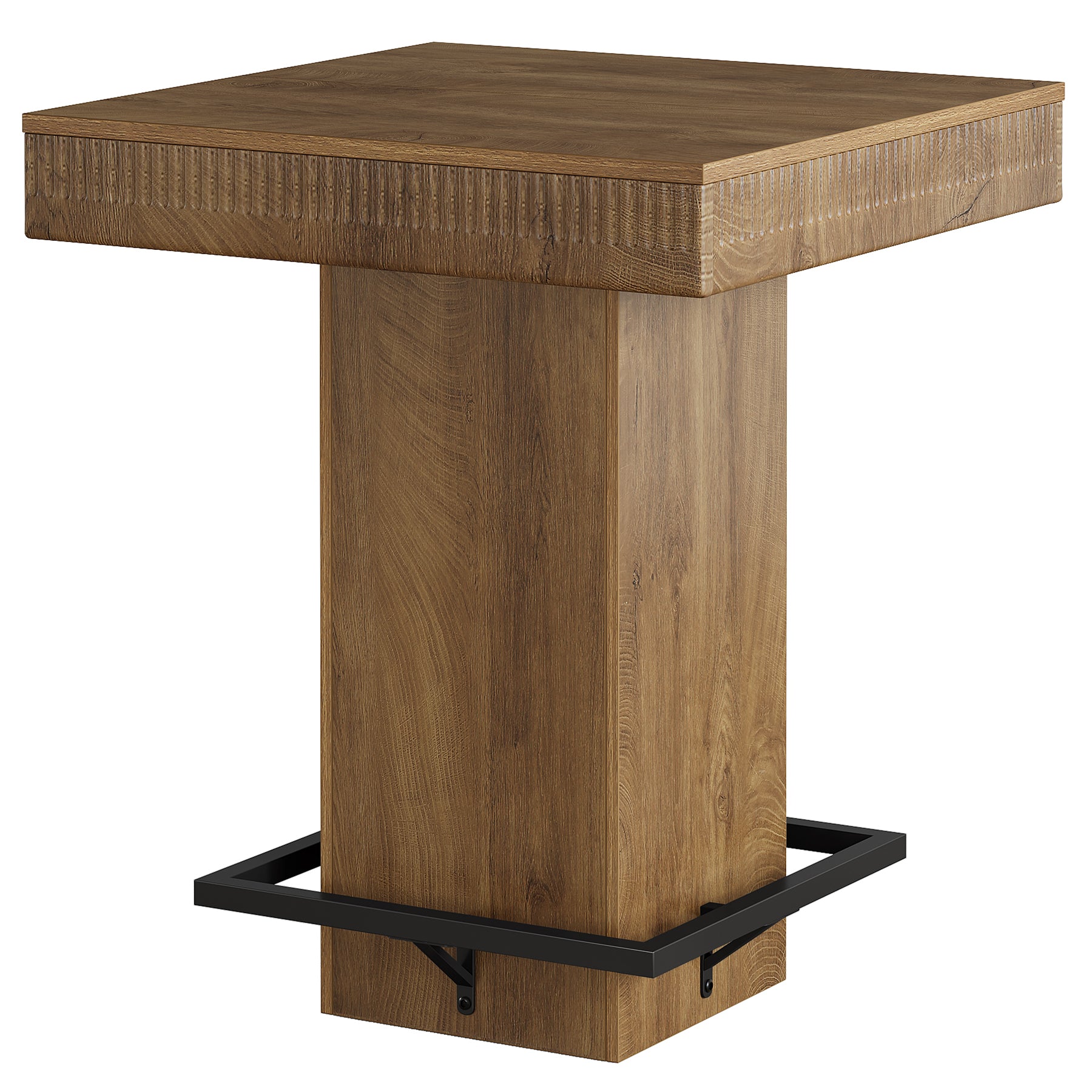 Tribesigns 31.5-Inch Square Bar Table with Metal Footrest, Industrial Pub Table for Small Kitchens