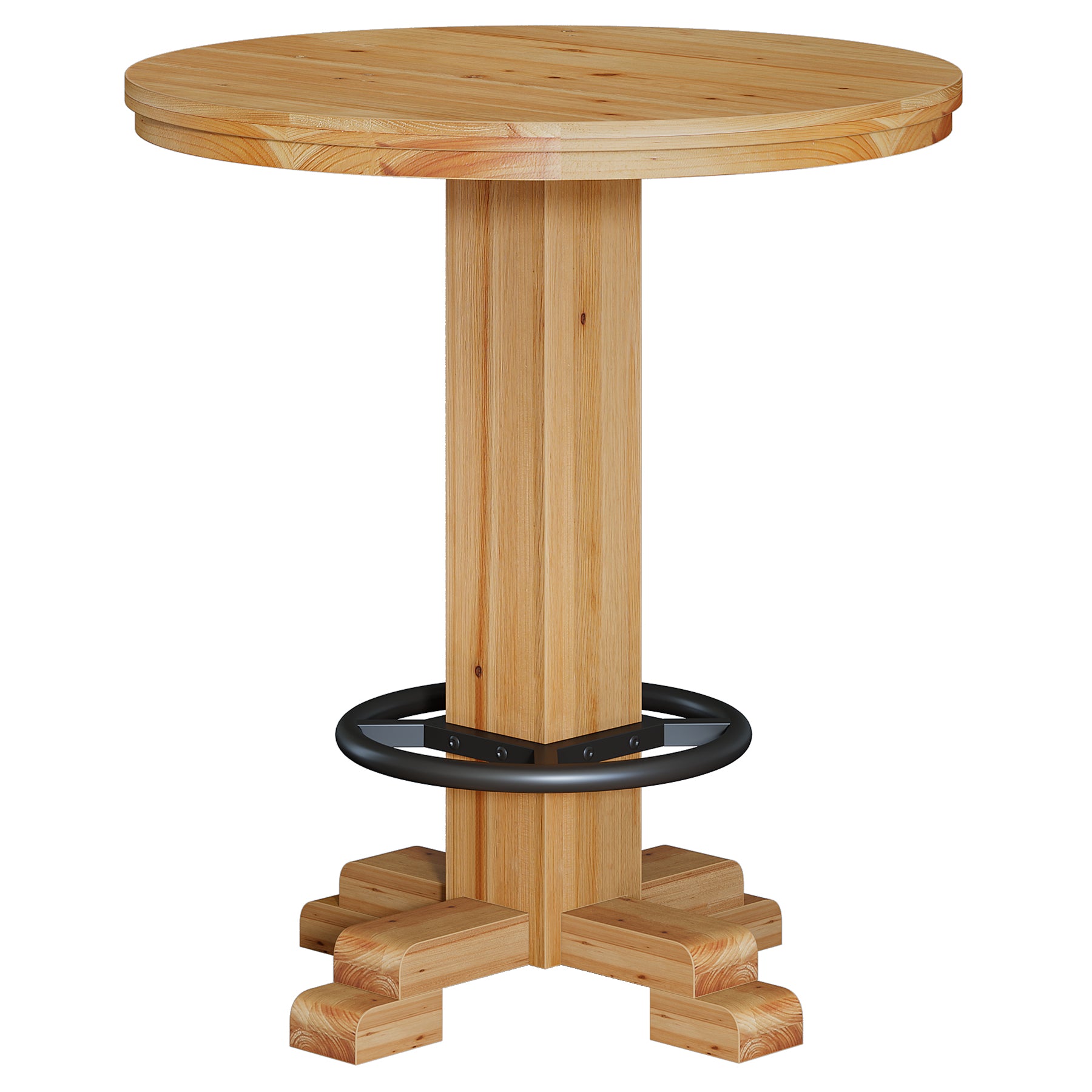 Tribesigns 37.4-Inch Round Counter Height Bar Table, Solid Wood Bistro Table with Metal Footrest for Small Spaces