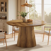 Tribesigns 47-Inch Round Dining Table, Heavy Duty Fluted Pedestal Base Farmhouse Circle Table for 4-6 People 3