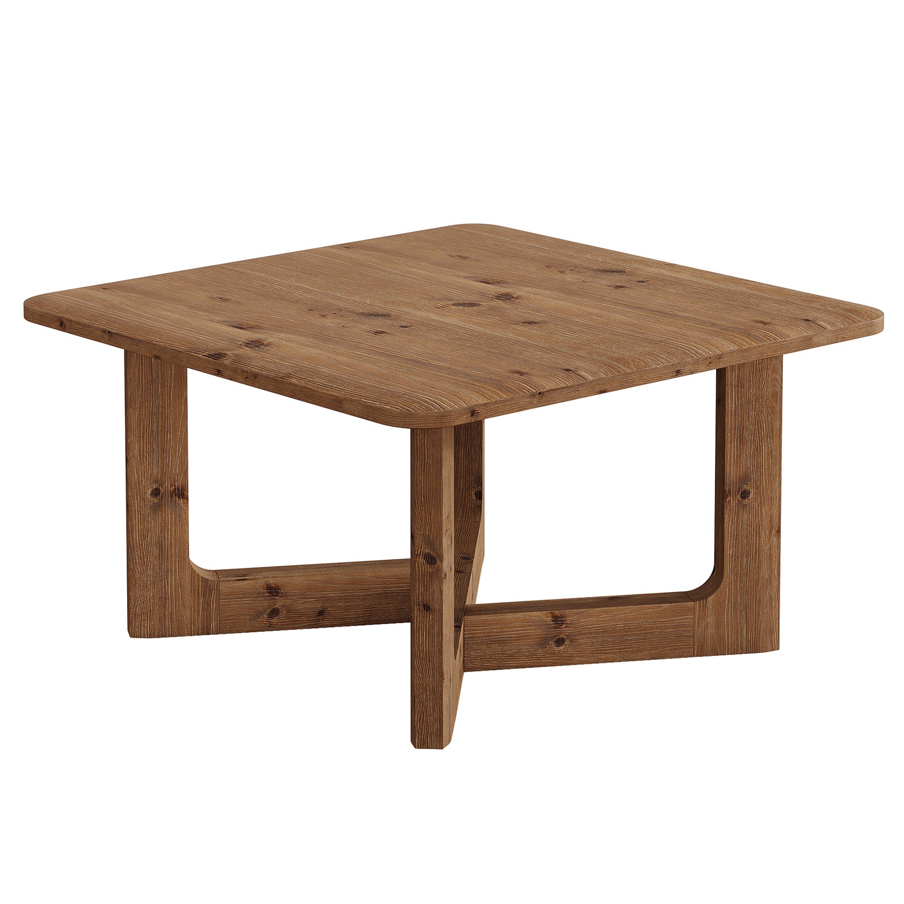 Tribesigns 31.5 Inch Square Solid Wood Coffee Table, Farmhouse Living Room Table with Sturdy Base