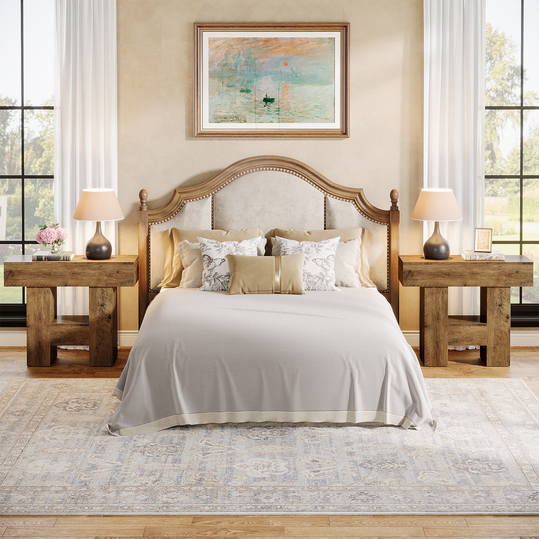 23.6-Inch Farmhouse Narrow End Table with 2-Tier Storage Shelf, Sofa Side Table for Living Room