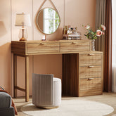 Makeup Vanity Desk with 5 Drawers, Reversible Dressing Table for Bedroom and Narrow Spaces (without mirror) 3