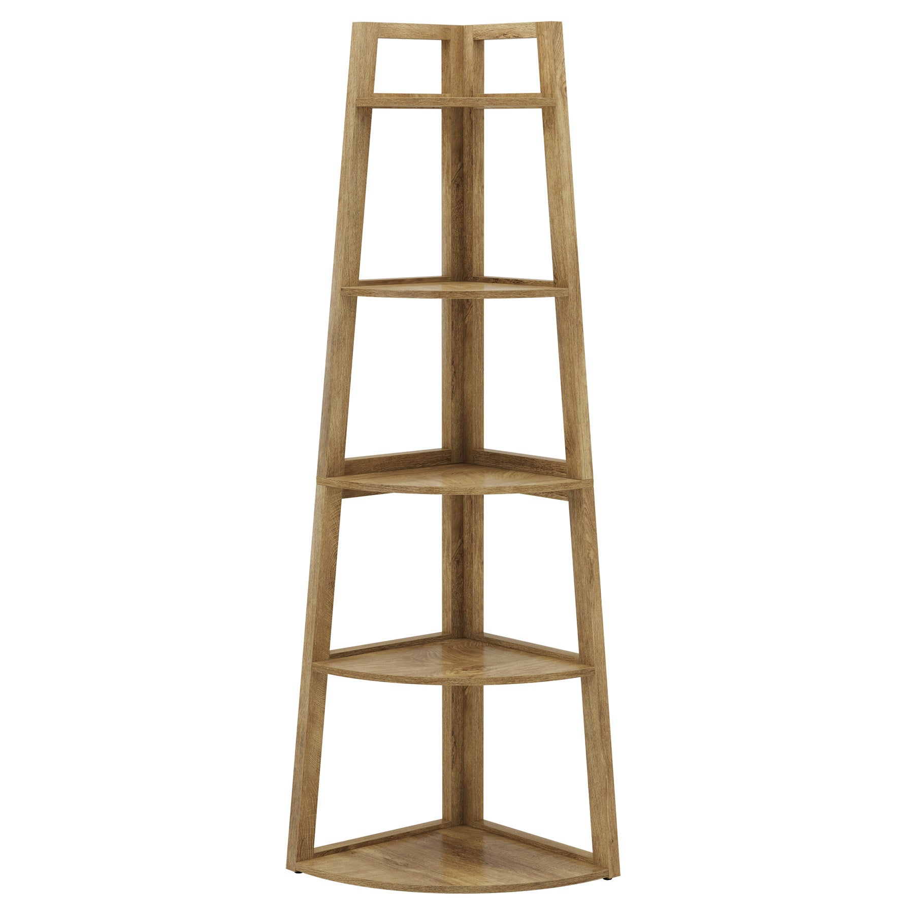 Tribesigns 70-Inch Tall Corner Shelf 5-Tier Bookcase, Industrial Corner Ladder Shelf for Small Spaces