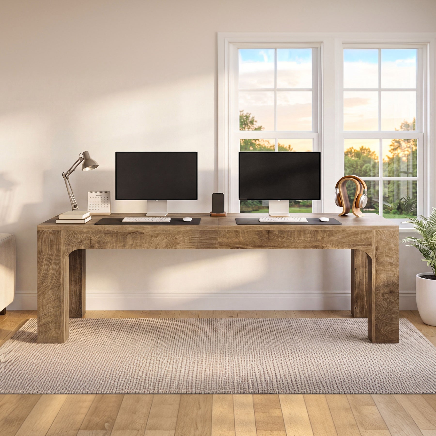 Tribesigns 70.9-Inch Two Person Desk with Thick Top, Extra Long Computer Desk for Home Office