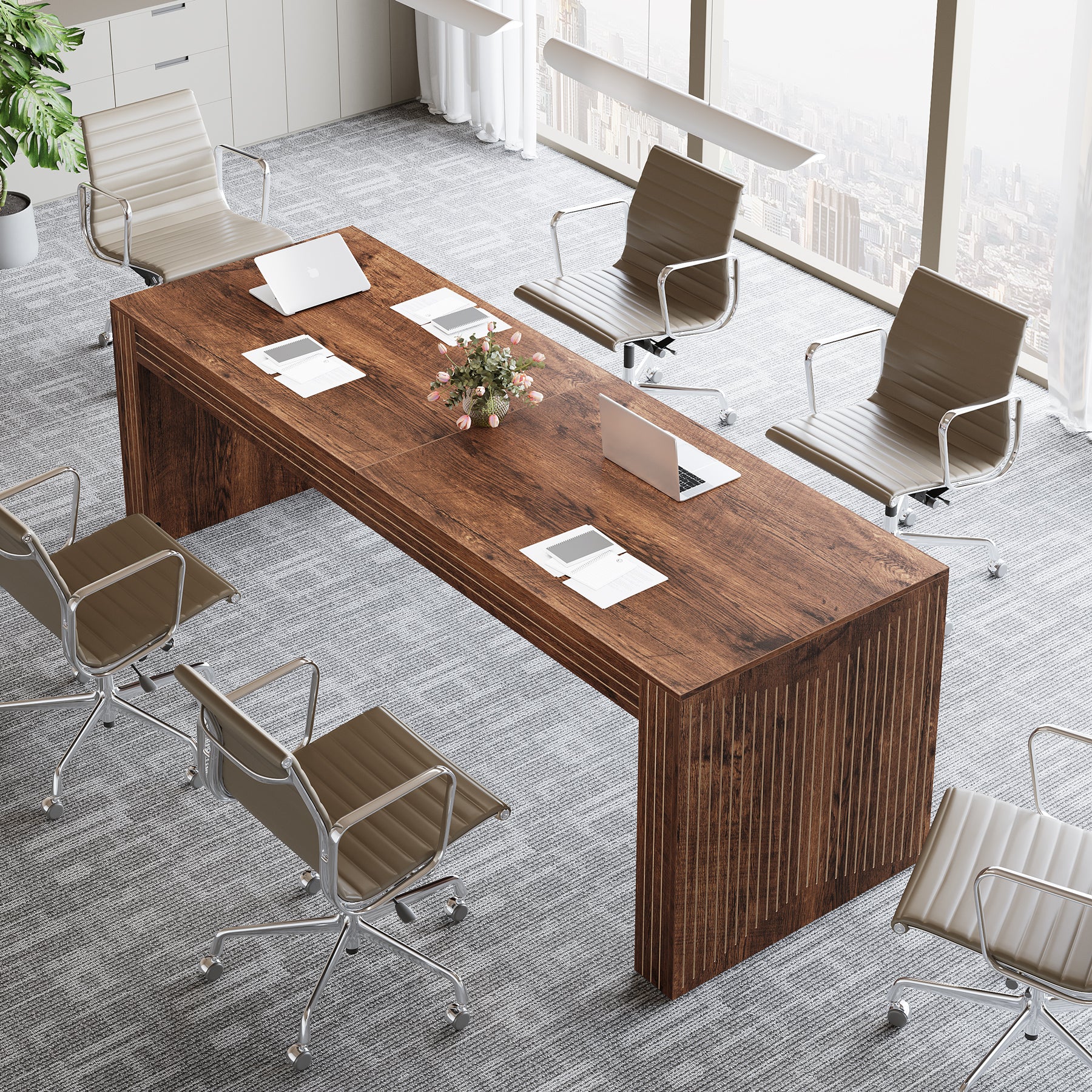 78" Large Conference Table, Modern Boardroom Desk for Office Meeting