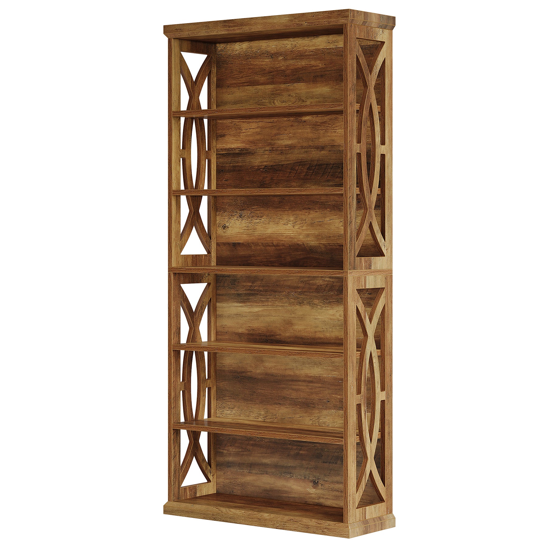 Tribesigns 70.8-Inch Tall Bookshelf, 6-Tier Rustic Wooden Bookcase with Anti-Tipping Kit