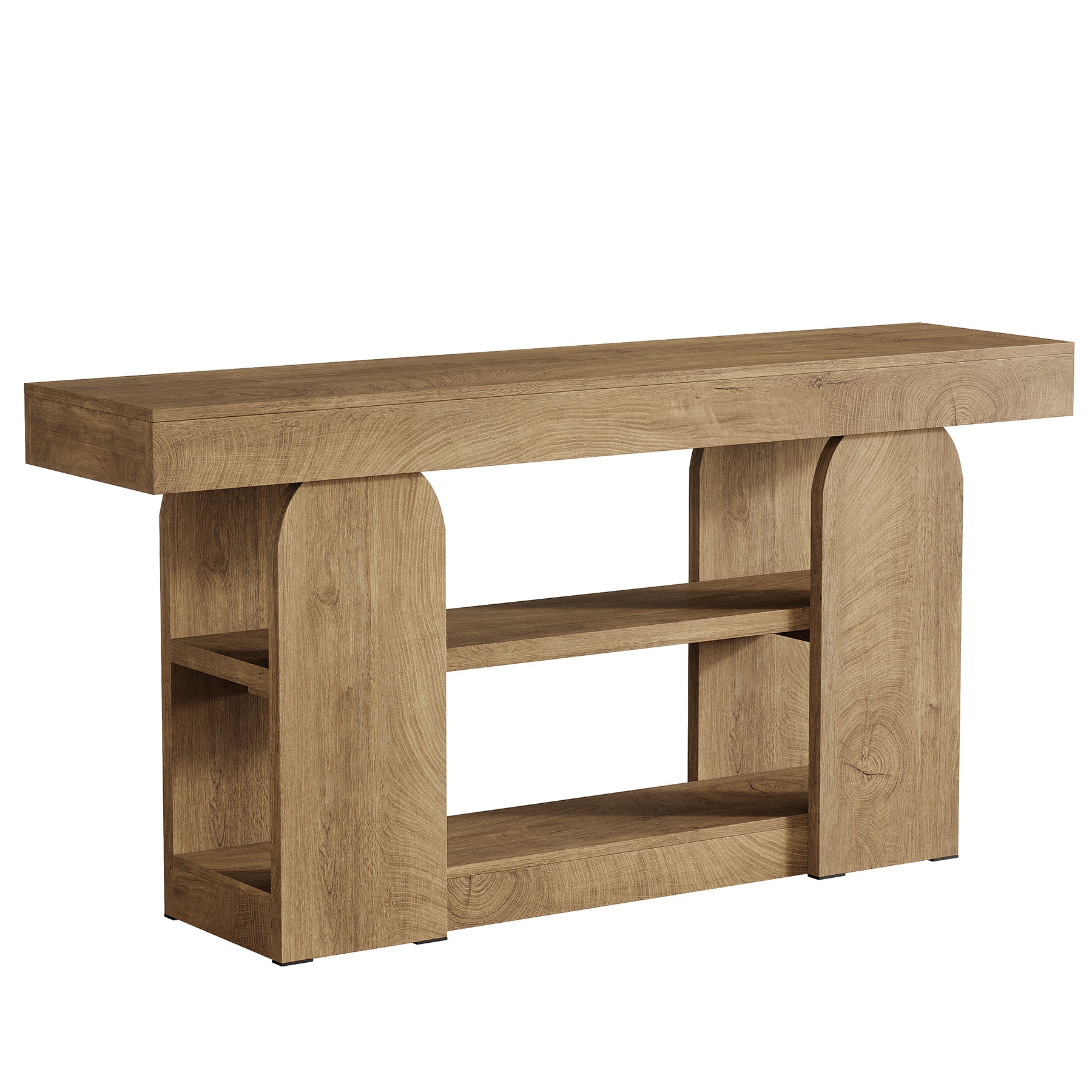 Tribesigns 63-Inch Farmhouse Console Table with 3-Tier Storage Shelves, Long Narrow Entryway Table for Living Room and Hallway