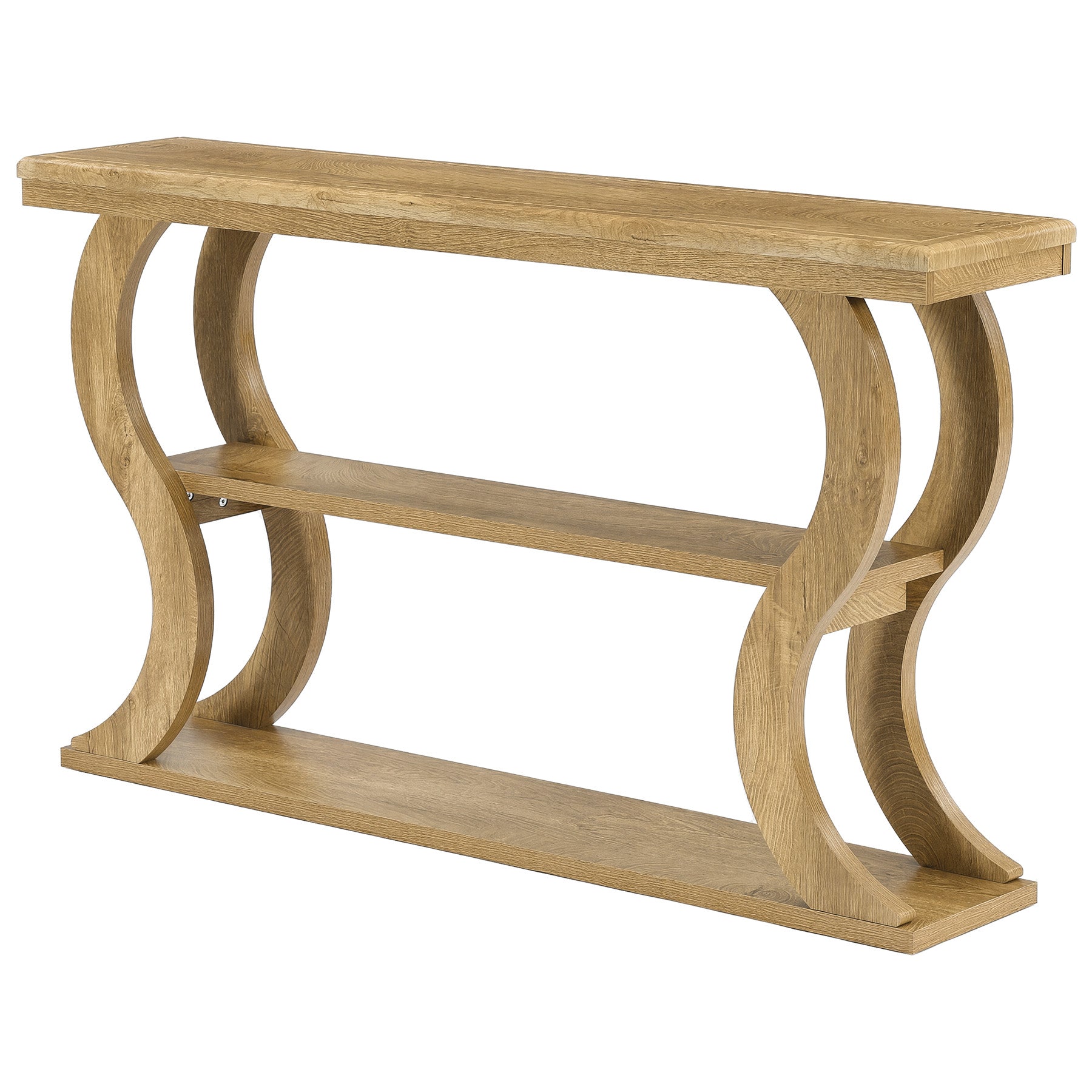 Tribesigns 55 Inch Console Table with 3-Tier Storage, Farmhouse Hallway Table with Wave Legs