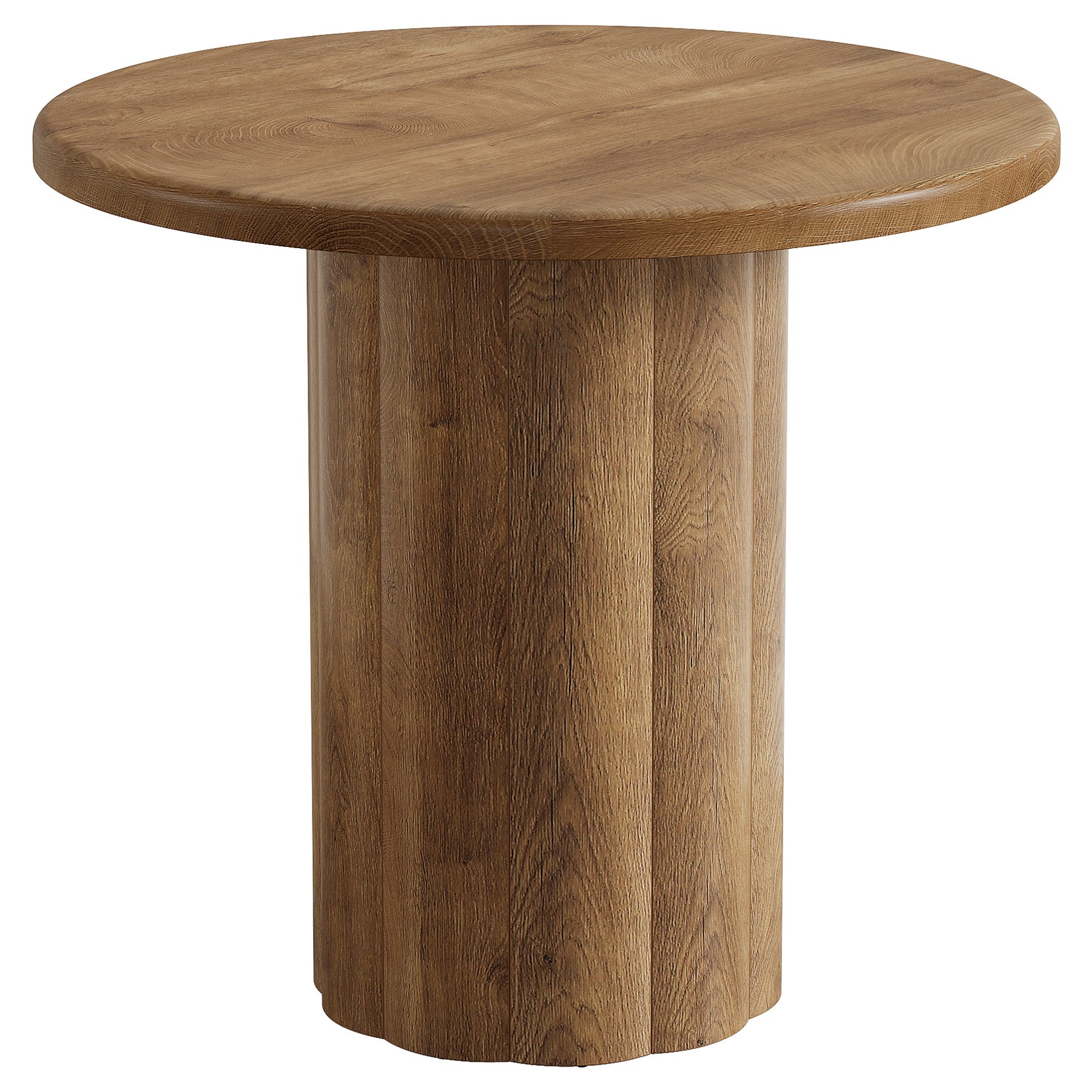 31.5" Round Conference Table - 4-Person Office Desk for Meeting Room & Lounge in Brown