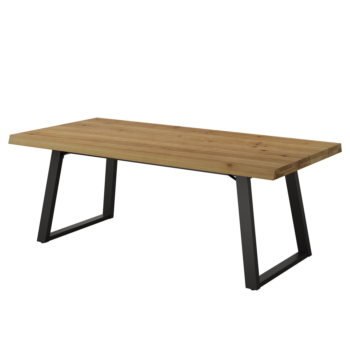 Tribesigns 63-Inch Solid Wood Dining Table with Black Metal Legs, Farmhouse Kitchen Table for 4-6