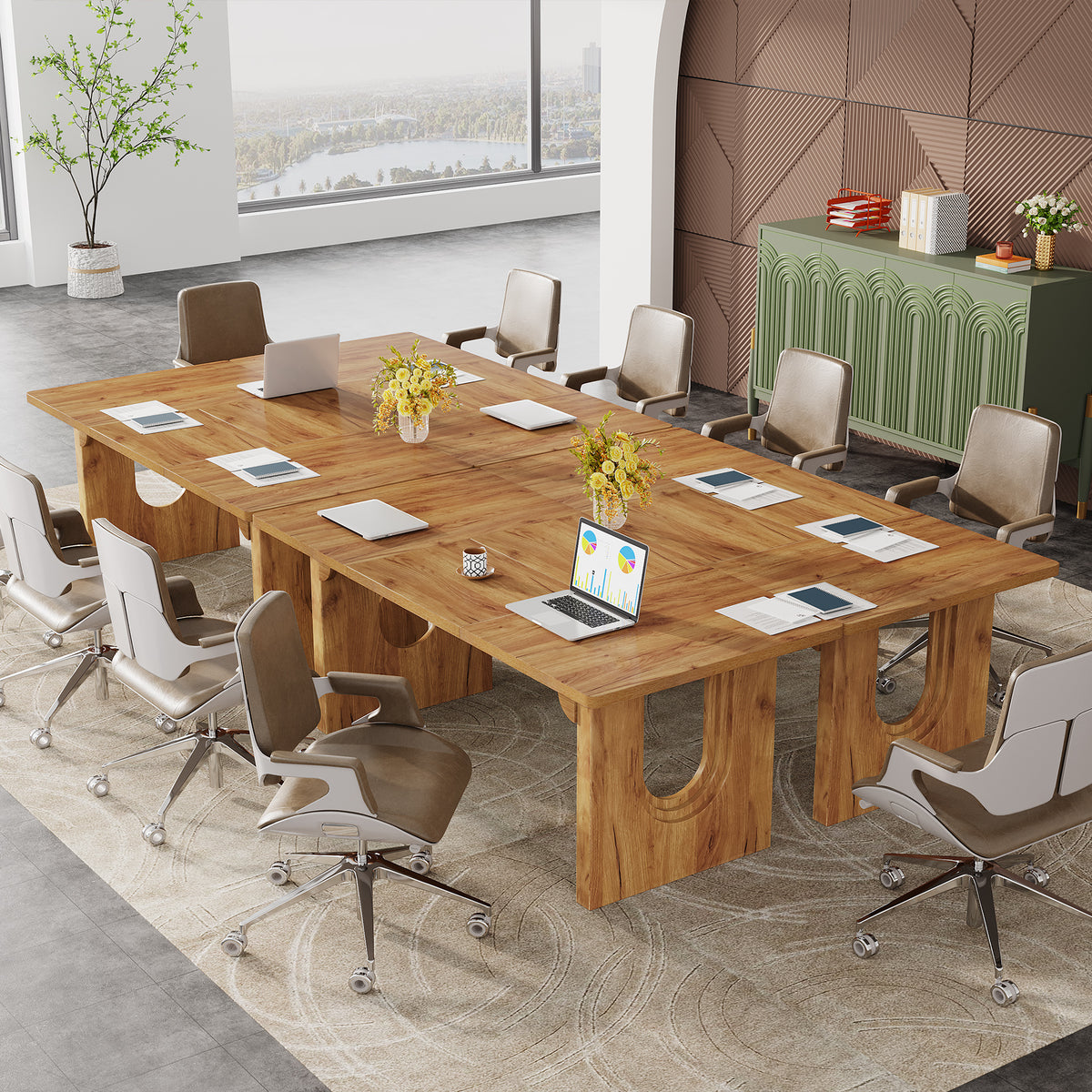 Tribesigns 70.9 Inch Executive Desk with Dual Base and Spacious Worktop, Modern Office Desk for Home Workspace