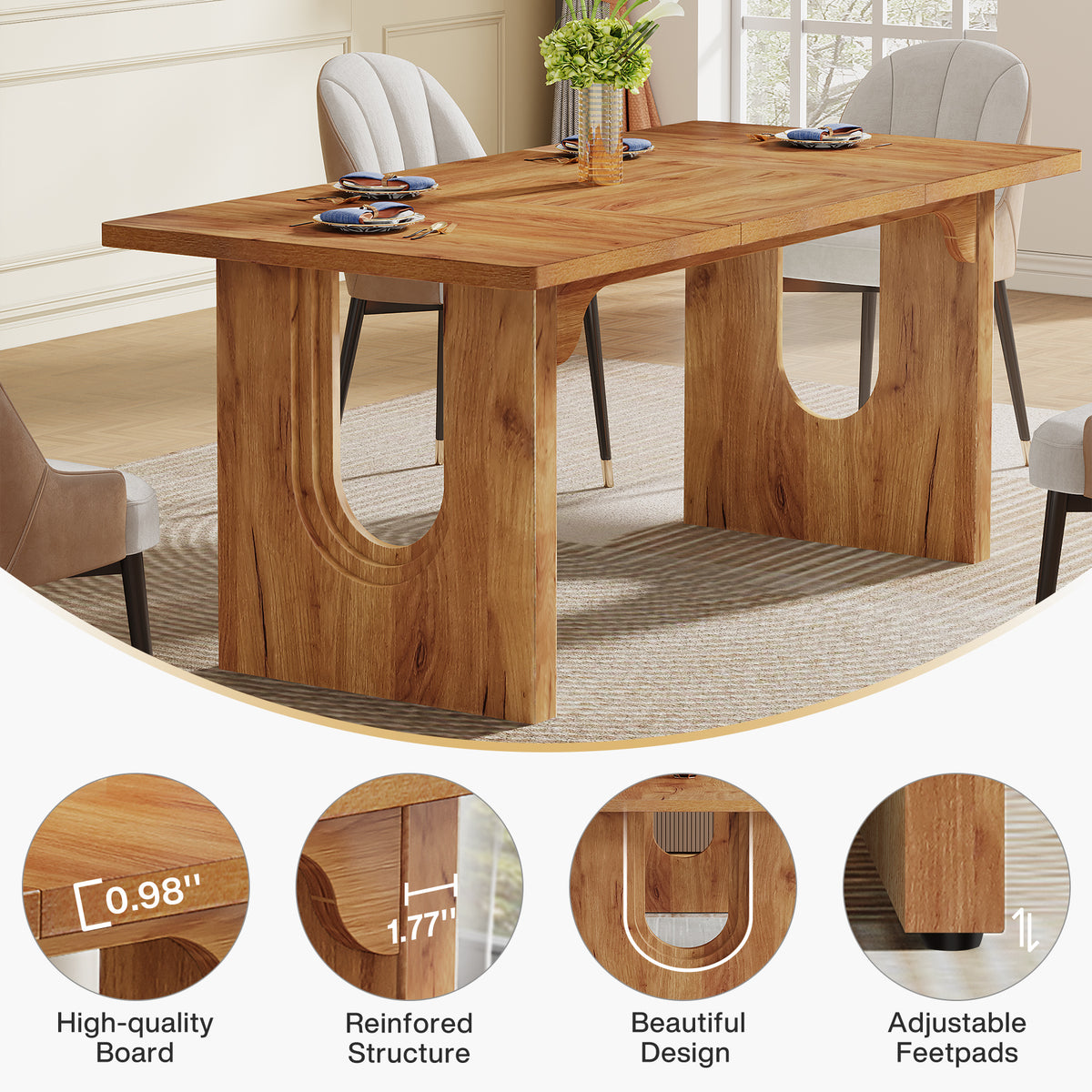 Tribesigns 70.9 Inch Executive Desk with Dual Base and Spacious Worktop, Modern Office Desk for Home Workspace