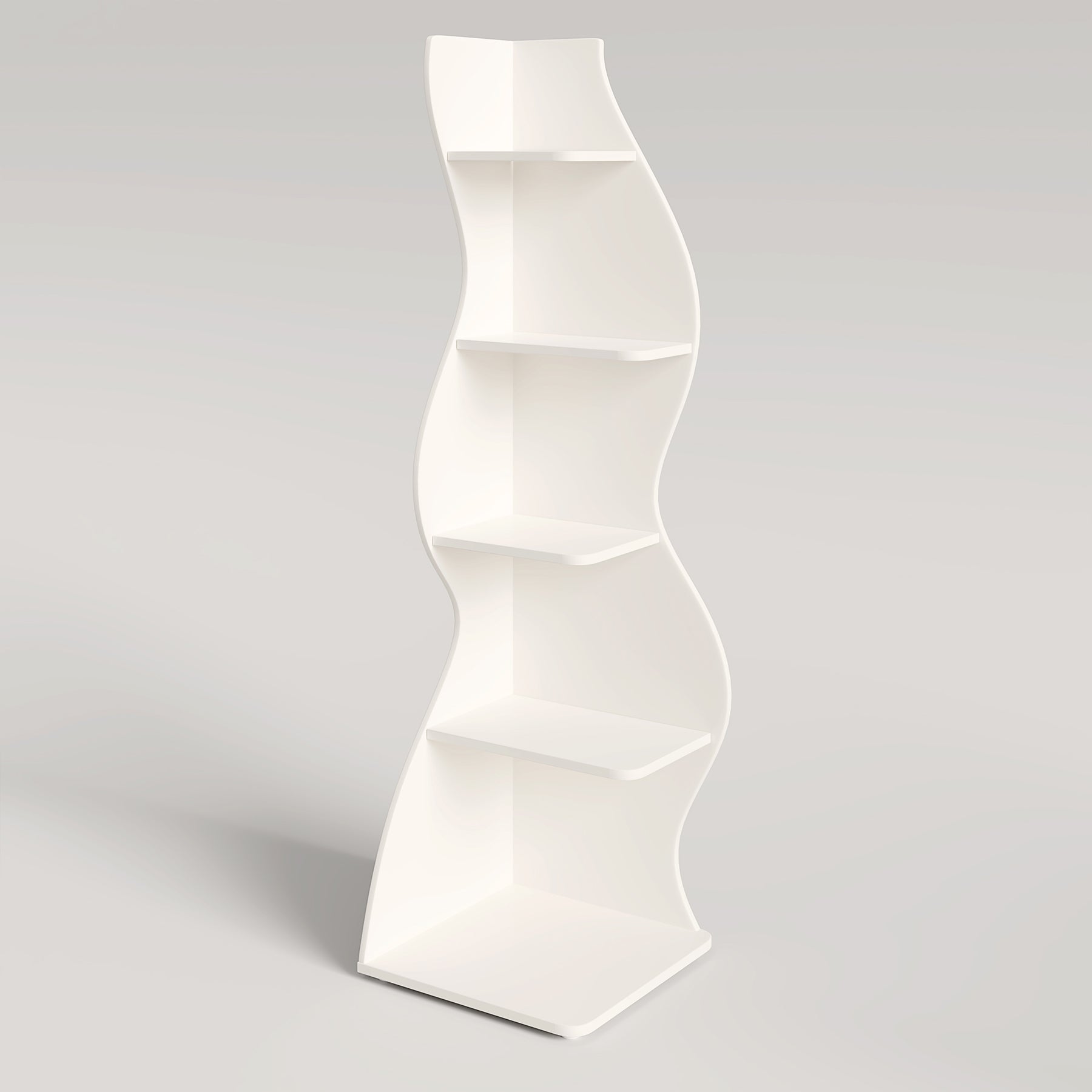 5-Tier Corner Shelf, Modern Wall Corner Bookshelf Bookcase Tribesigns