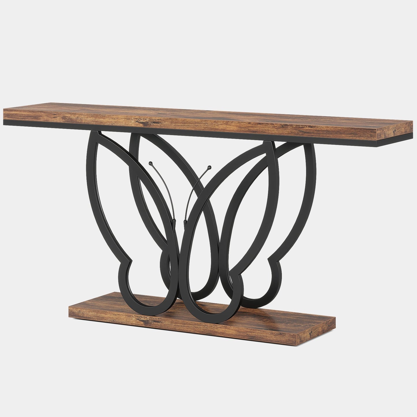 55-Inch Console Table Sofa Table with Butterfly Metal Frame Tribesigns