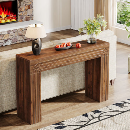 55" Wood Console Table, Farmhouse Sofa Table Hallway Table