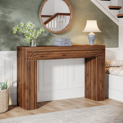 55" Wood Console Table, Farmhouse Sofa Table Hallway Table