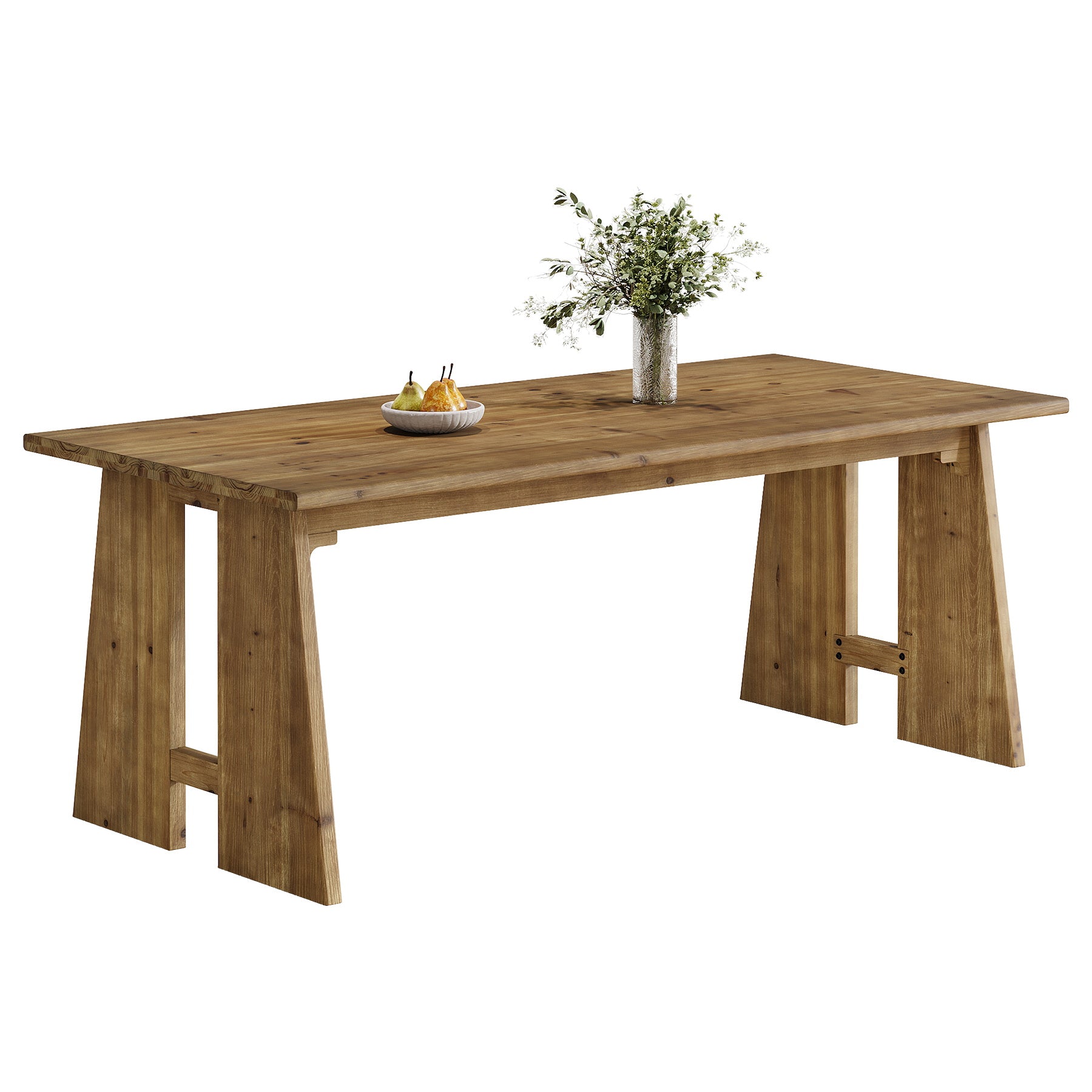 70.87-Inch Solid Wood Dining Table, Modern Rectangle Kitchen Table with Heavy Duty Legs