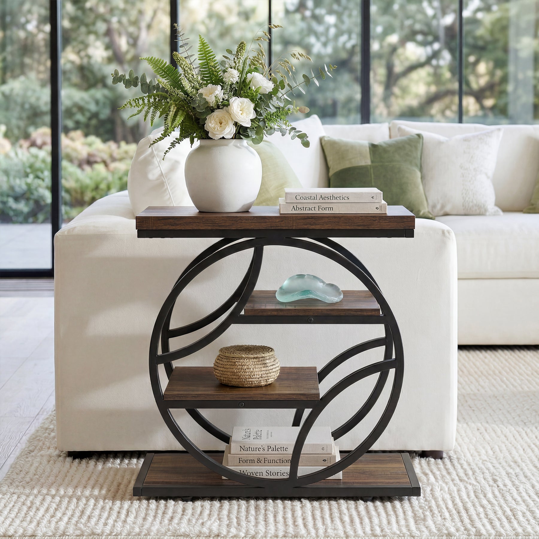 Tribesigns 25.59" Side Table, 4-Tier Narrow End Table for Living Room Bedroom