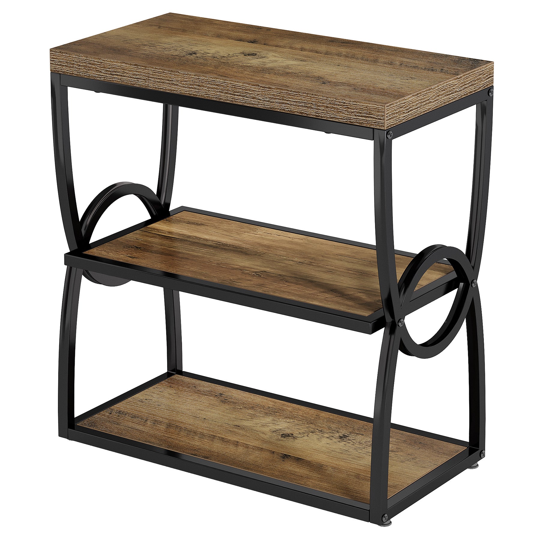 Tribesigns 23.6-Inch Narrow Side Table with 3-Tier Storage, Slim Bedside Table for Small Spaces