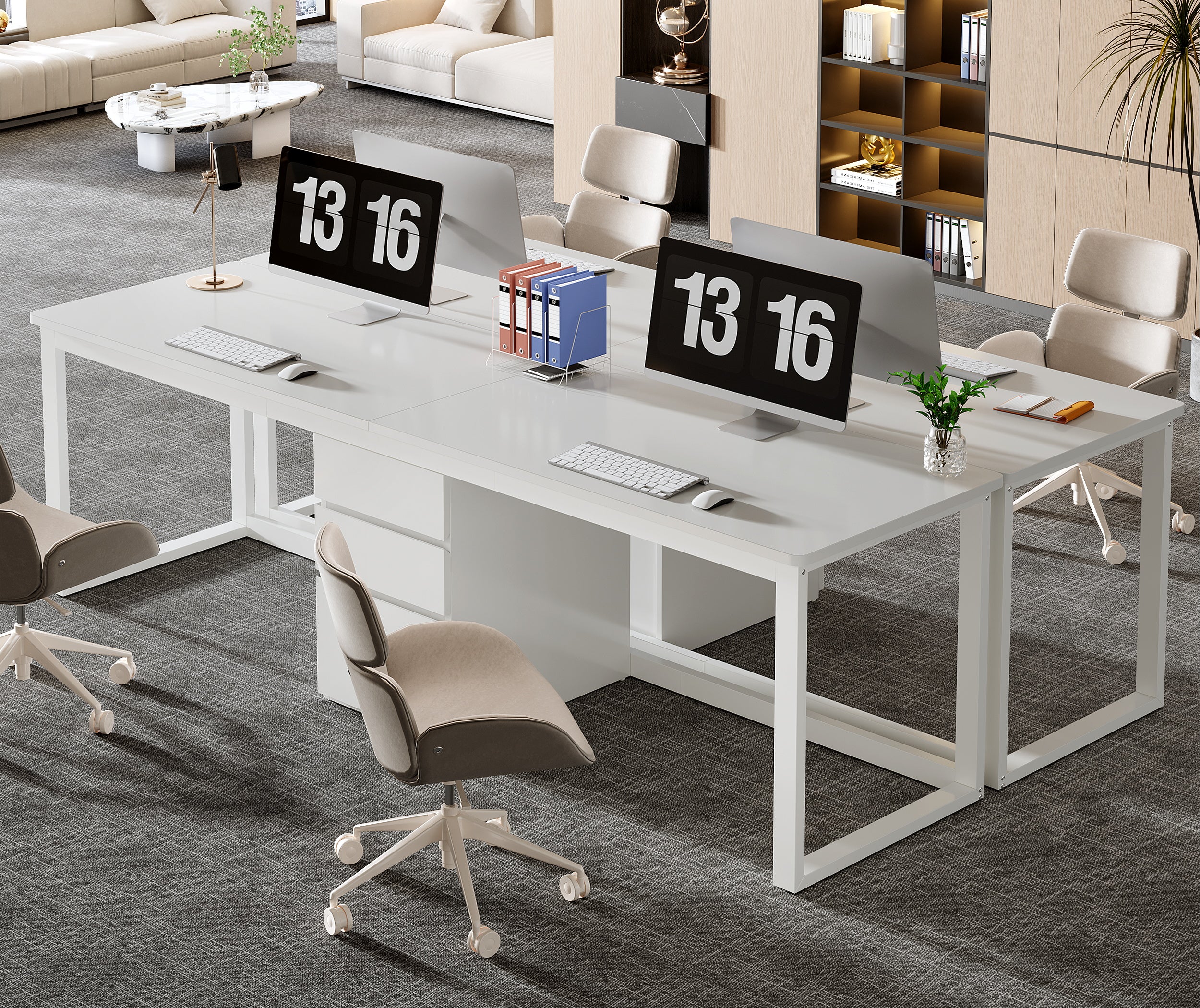 Tribesigns 78.7-Inch 2 Person Computer Desk with 3 Drawers, Extra Long Double Desk for Home Office