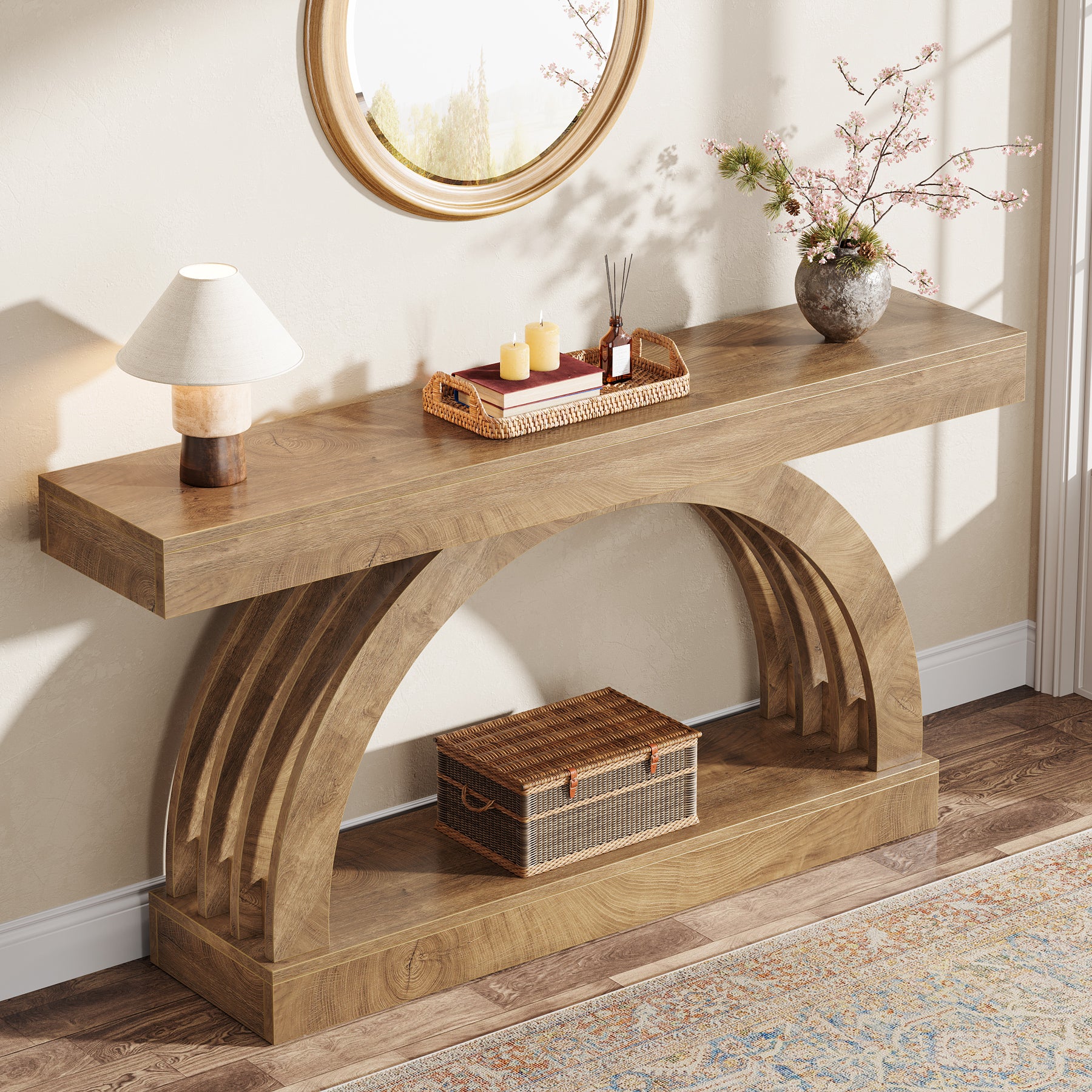 Tribesigns 63" Console Table, Narrow Entryway Table for Hallway Living Room