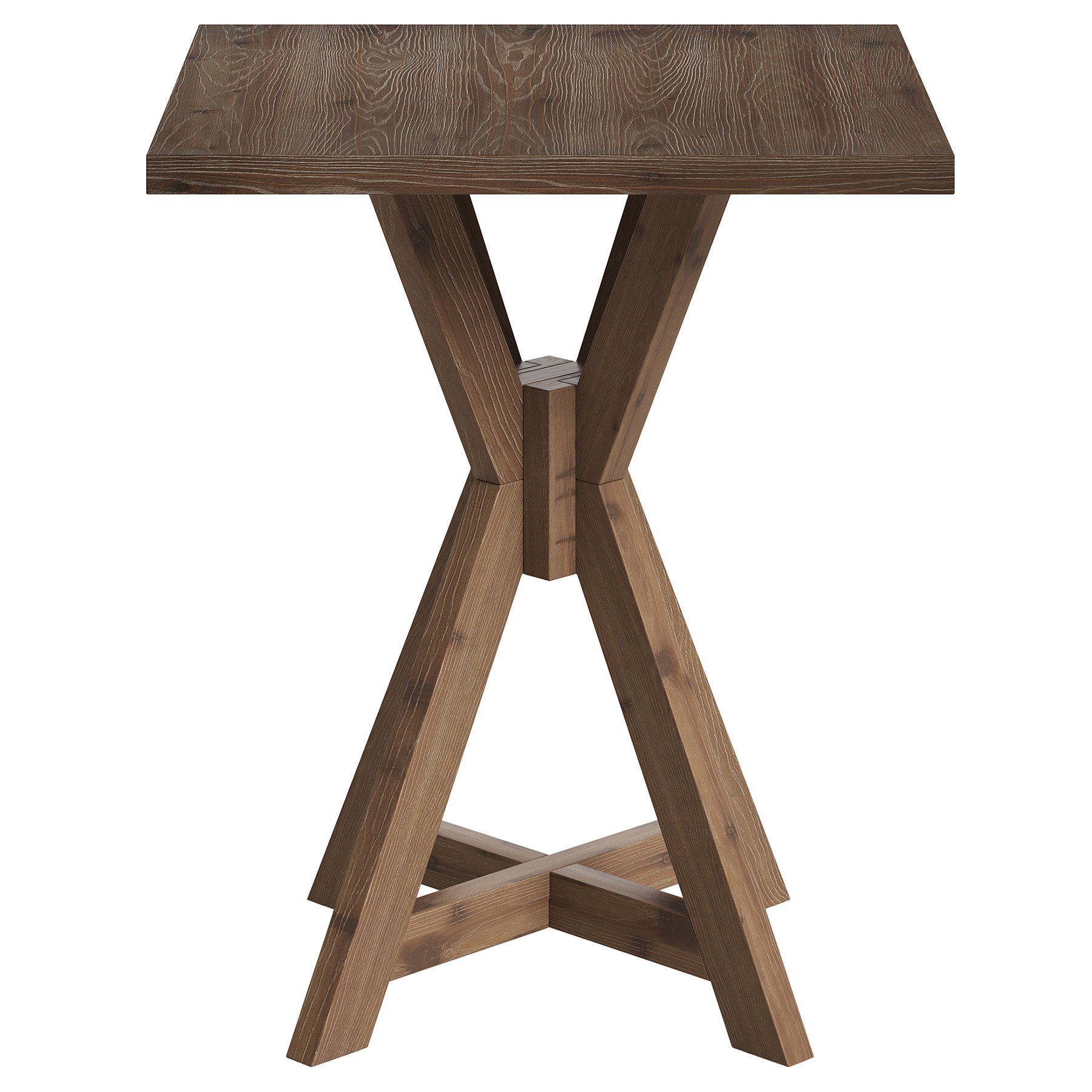 Tribesigns 31.5-Inch Solid Wood Bar Table with X-Frame, Counter Height Pub Table for Kitchen