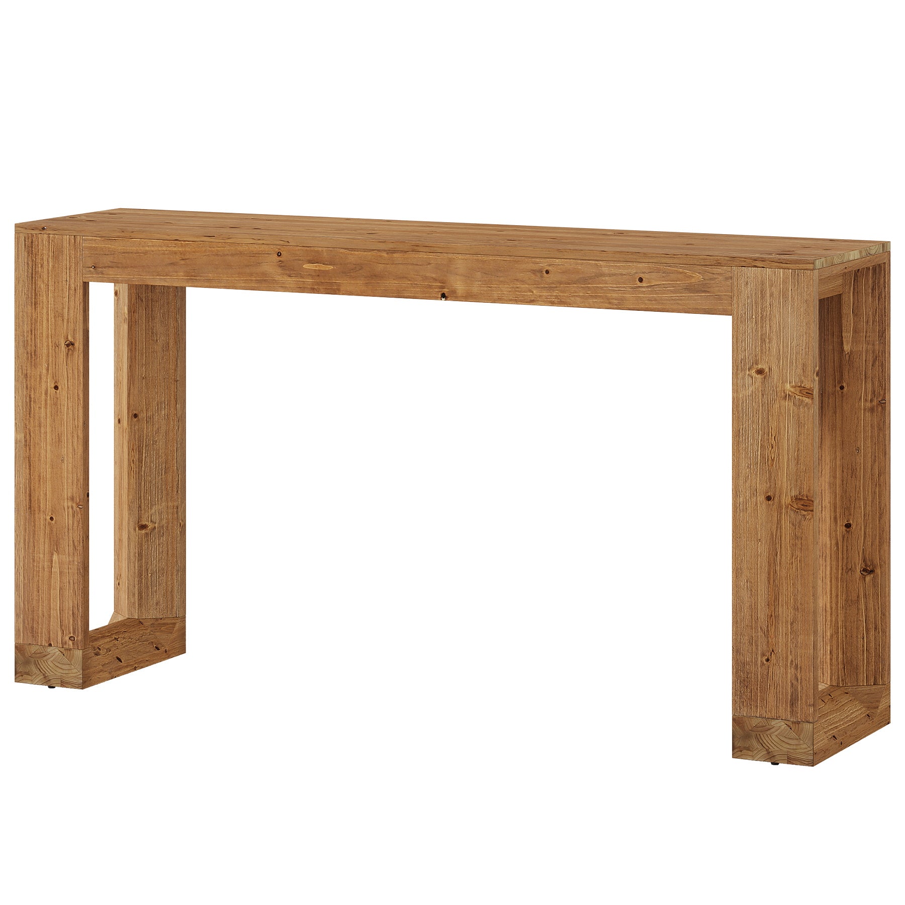 Tribesigns 63-Inch Solid Wood Counter Height Bar Table, Narrow Pub Dining Table for Kitchen and Home Bar