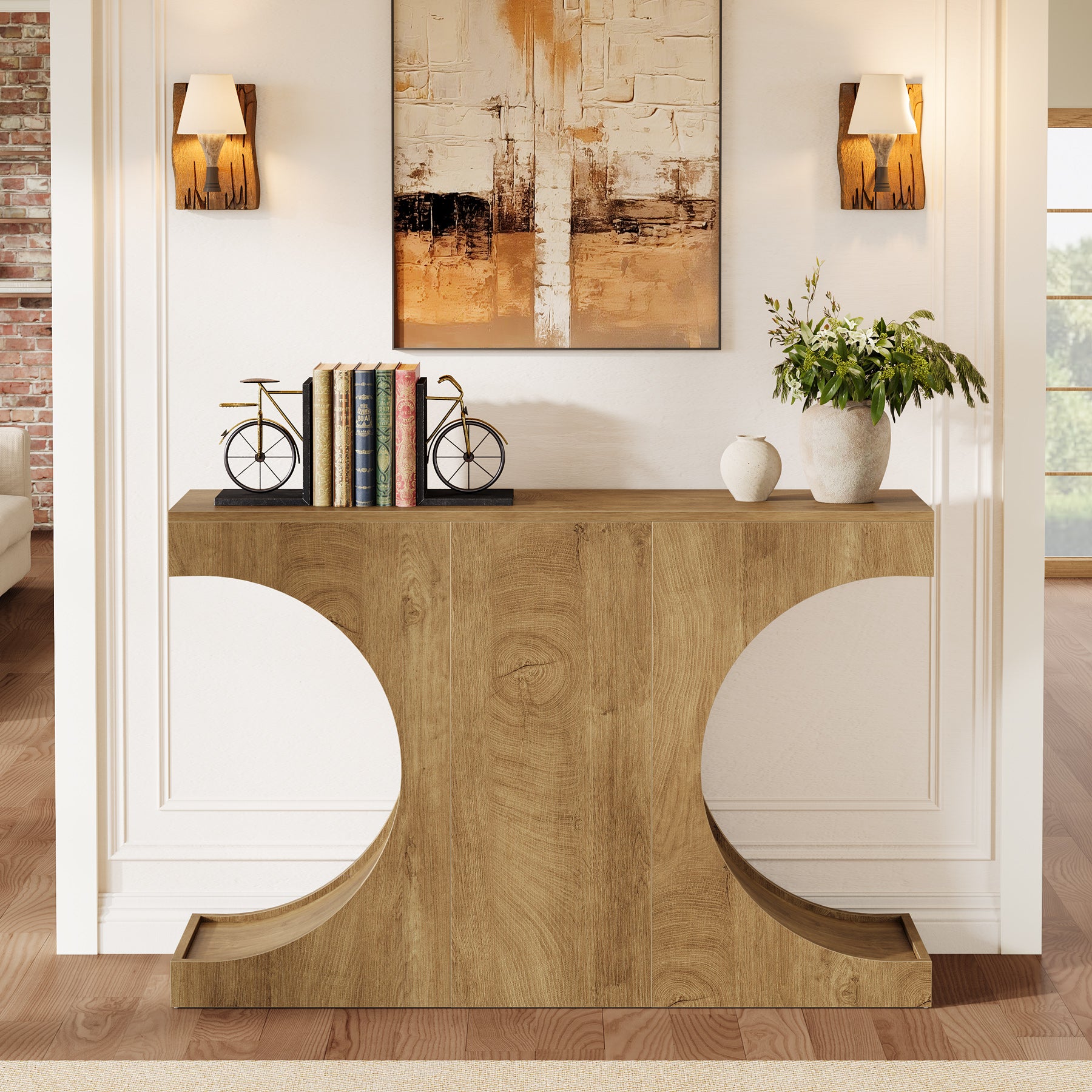 Tribesigns 47.24-Inch Farmhouse Console Table, with C-Shaped Legs for Hallway or Living Room