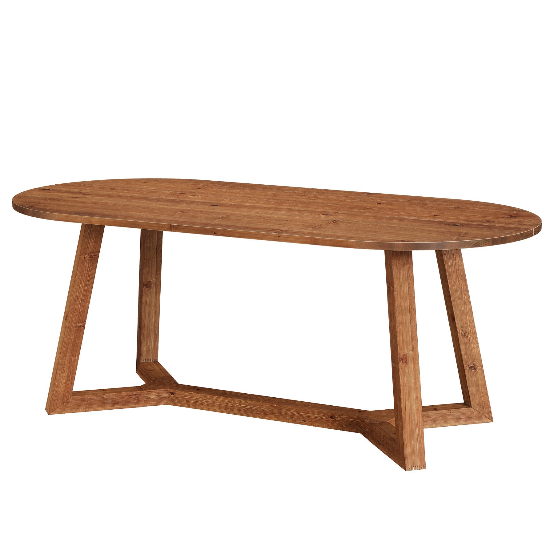 63" Oval Solid Wood Dining Table for 4-6, Farmhouse Kitchen Table with Sturdy Tapered Legs