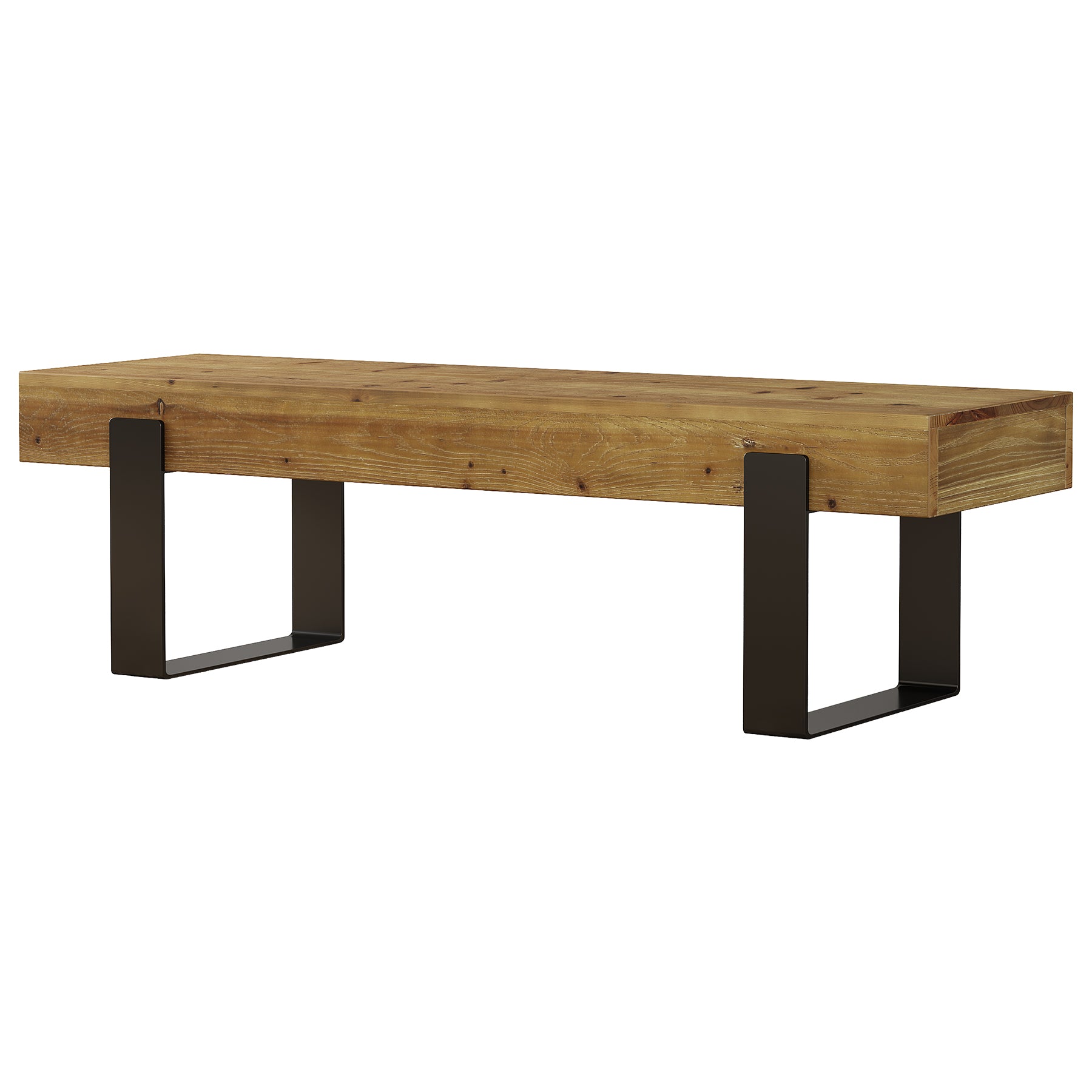 Tribesigns 63-Inch Solid Wood Entryway Bench, Farmhouse Shoe Bench with Metal Legs for Hallway