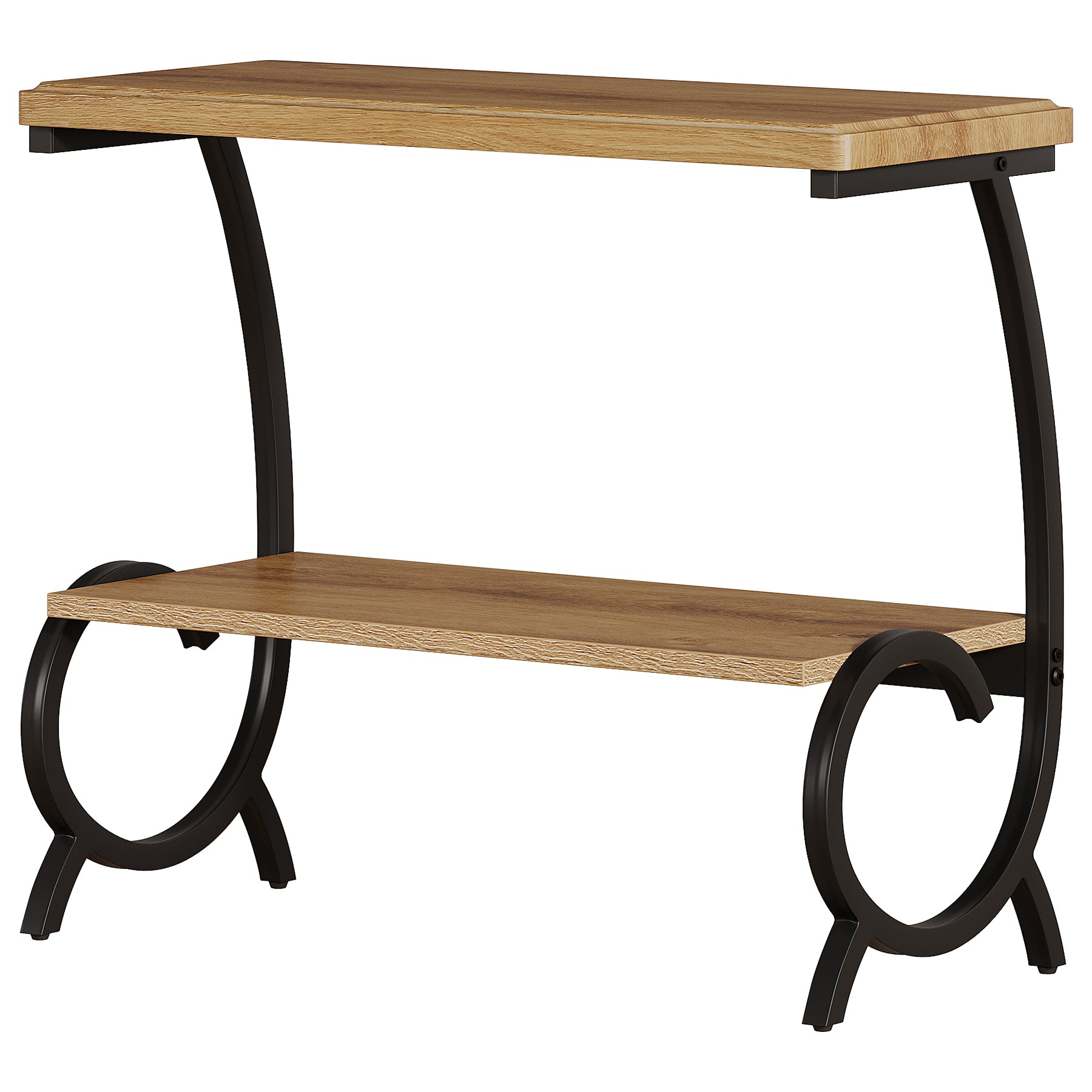 Tribesigns 23.6-Inch Tall 2-Tier End Table, Narrow Couch Side Table with J-Shaped Metal Legs
