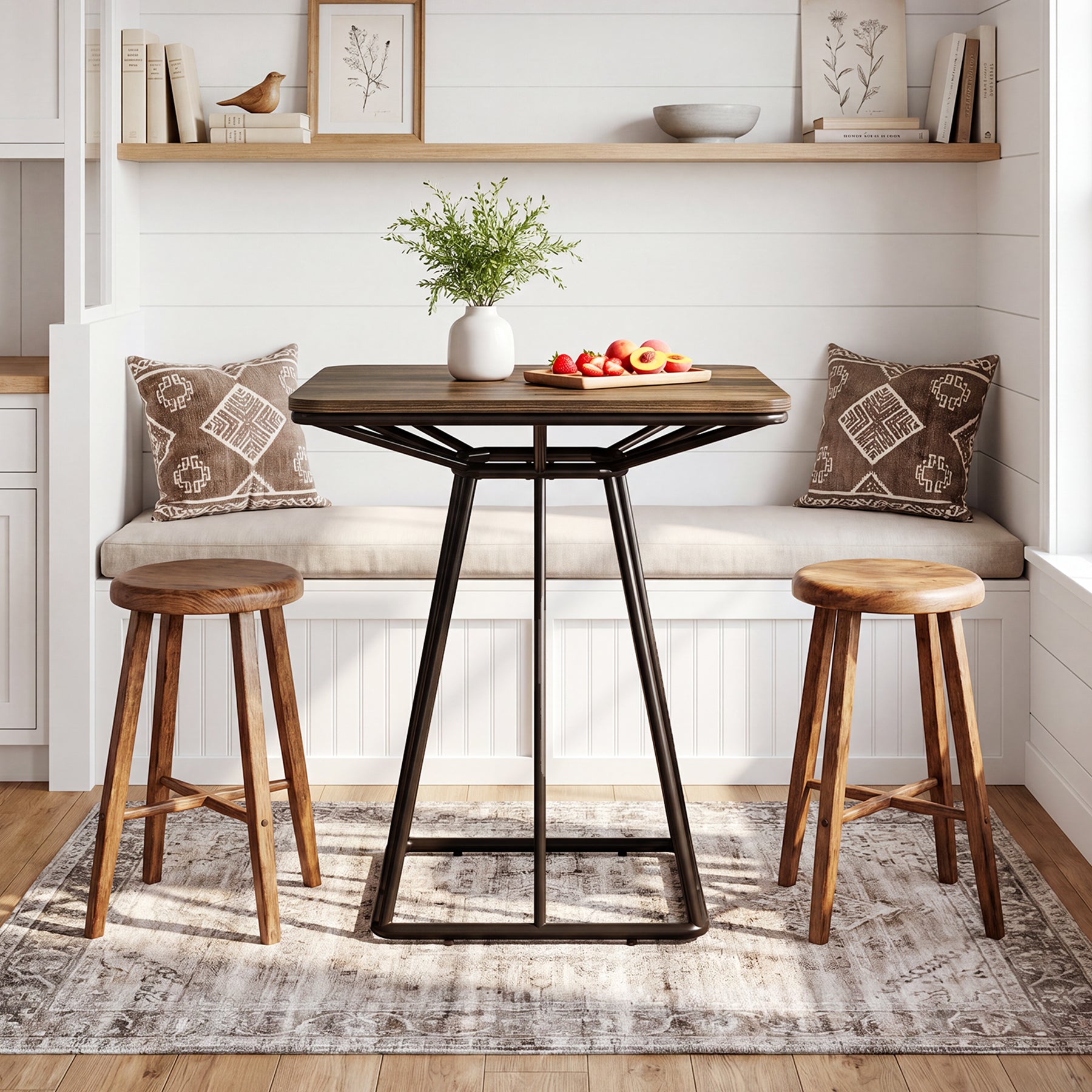 Tribesigns 31.5 Inch Square Bar Table, Geometric Pedestal Base for Kitchen Dining and Bistro Spaces