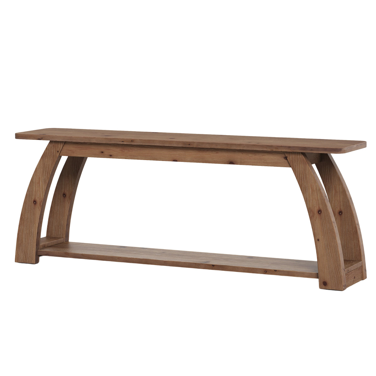 Tribesigns 63 Inch Solid Wood TV Stand for 75 Inch TVs, 2-Tier Farmhouse Media Console