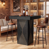 31.5 Inch Square Bar Height Table with Pedestal Base, High Top Dining Table for Kitchen and Home 3