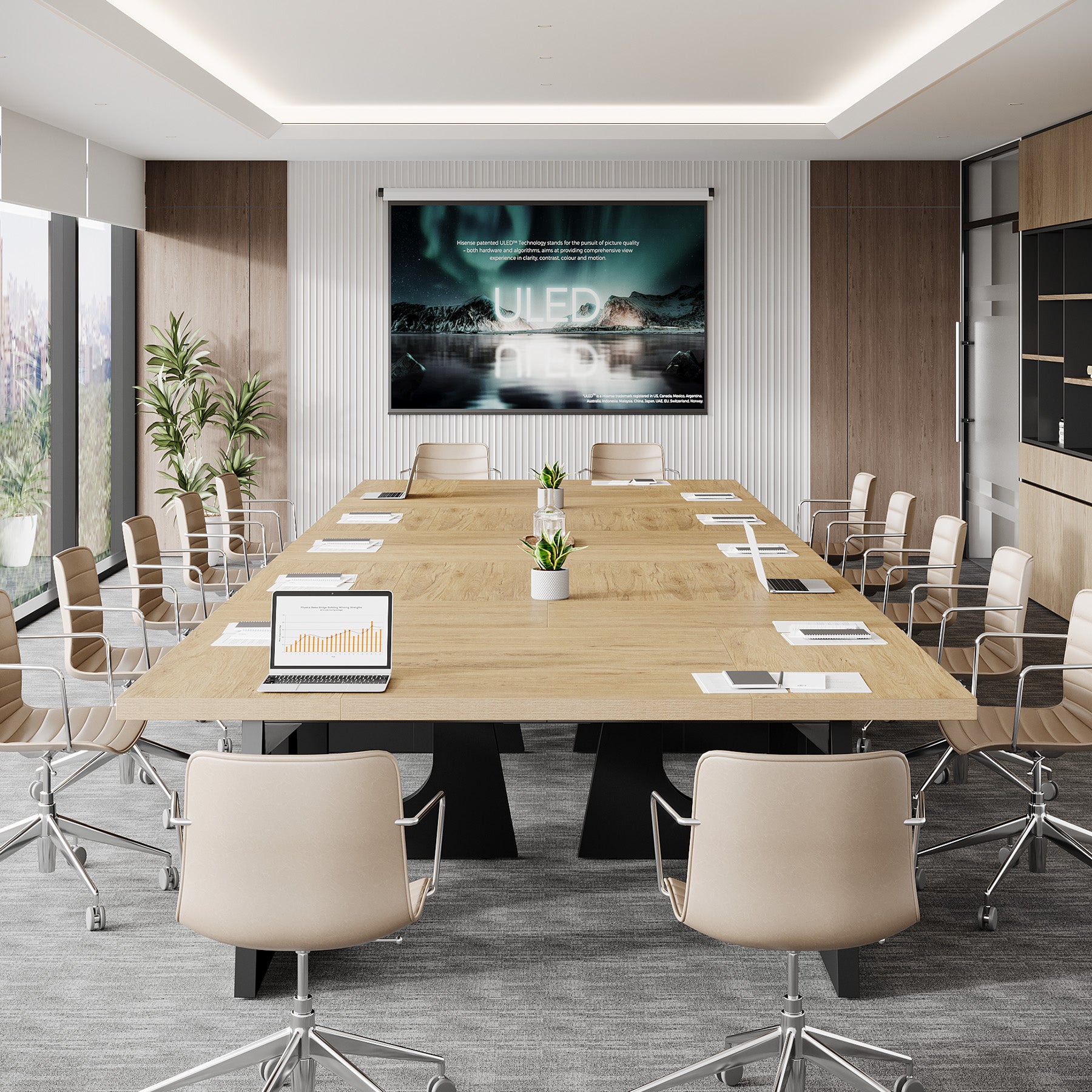 70.9-Inch Rectangular Conference Table for 6 to 8 People with Thick MDF Tabletop, Rustic Meeting Room Table for Office