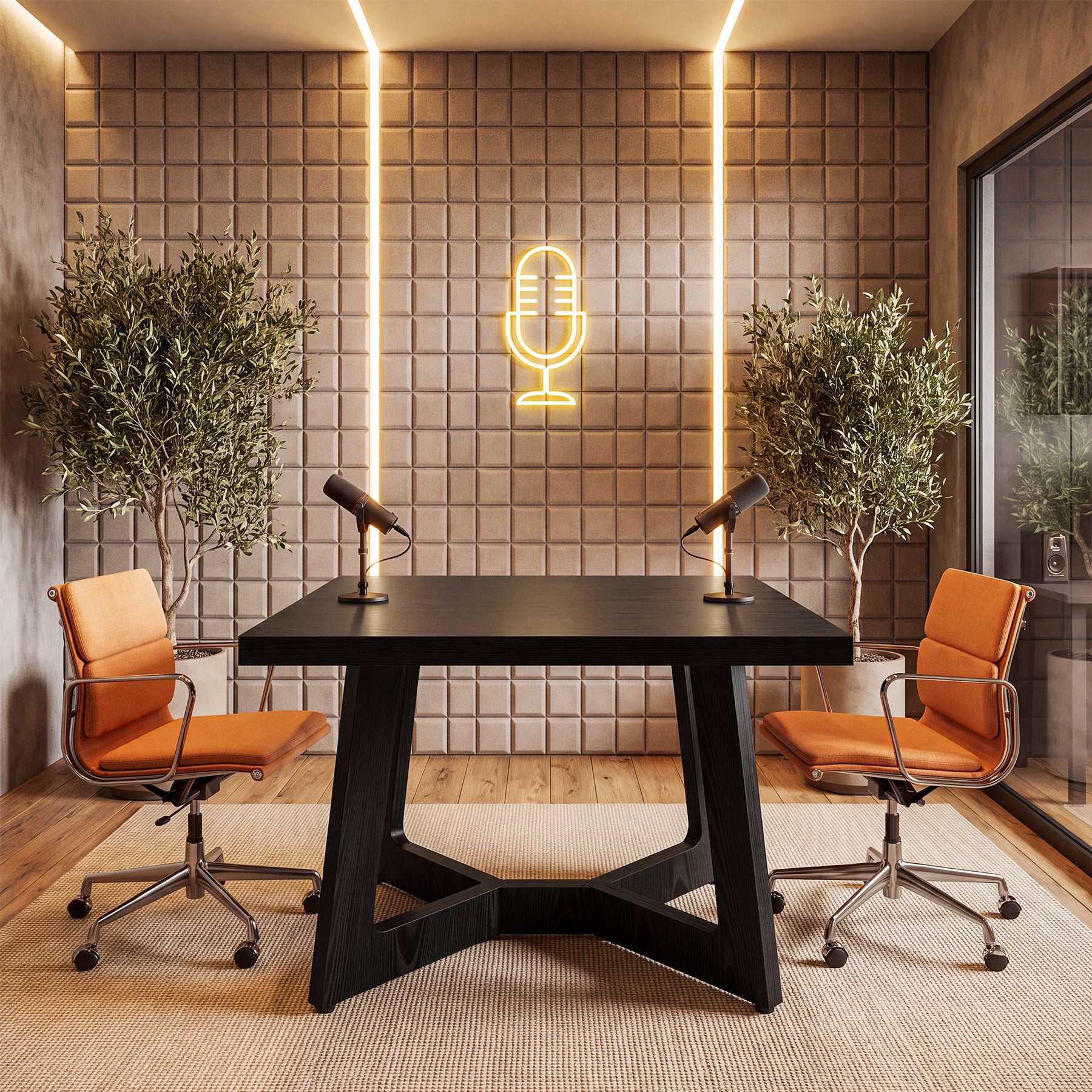 Tribesigns 39.37-Inch Square Conference Table for 2-4, Black Meeting Table with Stable Office Frame